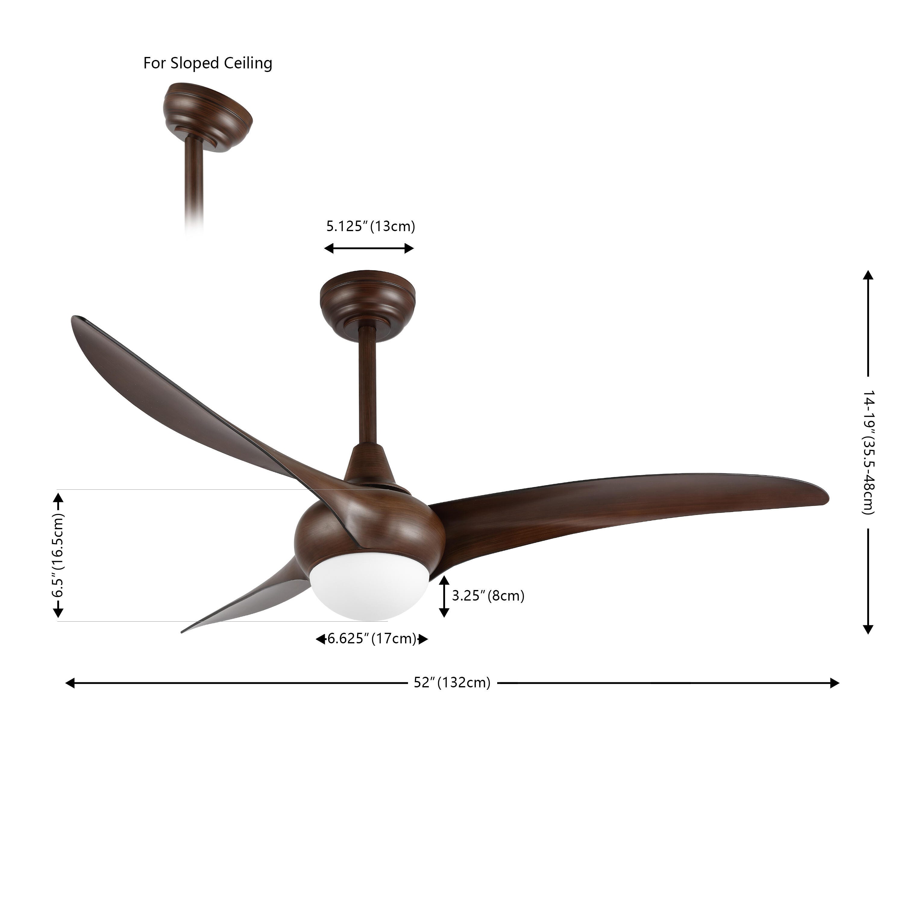 JONATHAN Y Aviator 52" 1-Light Retro Swirl Integrated LED Ceiling Fan, Neutral Brown, large