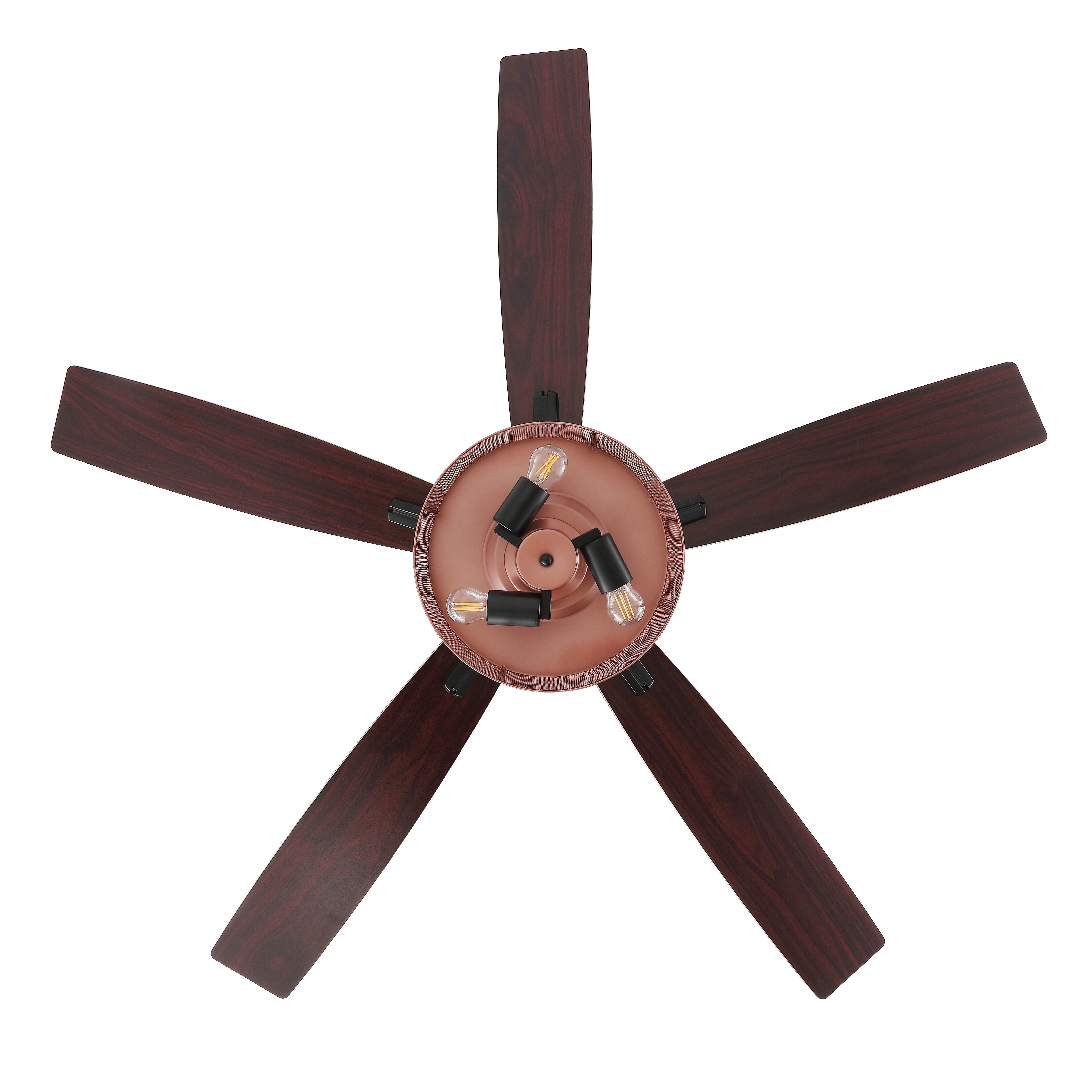 JONATHAN Y Max 52" 3-Light LED Ceiling Fan, Black/Cherry, large
