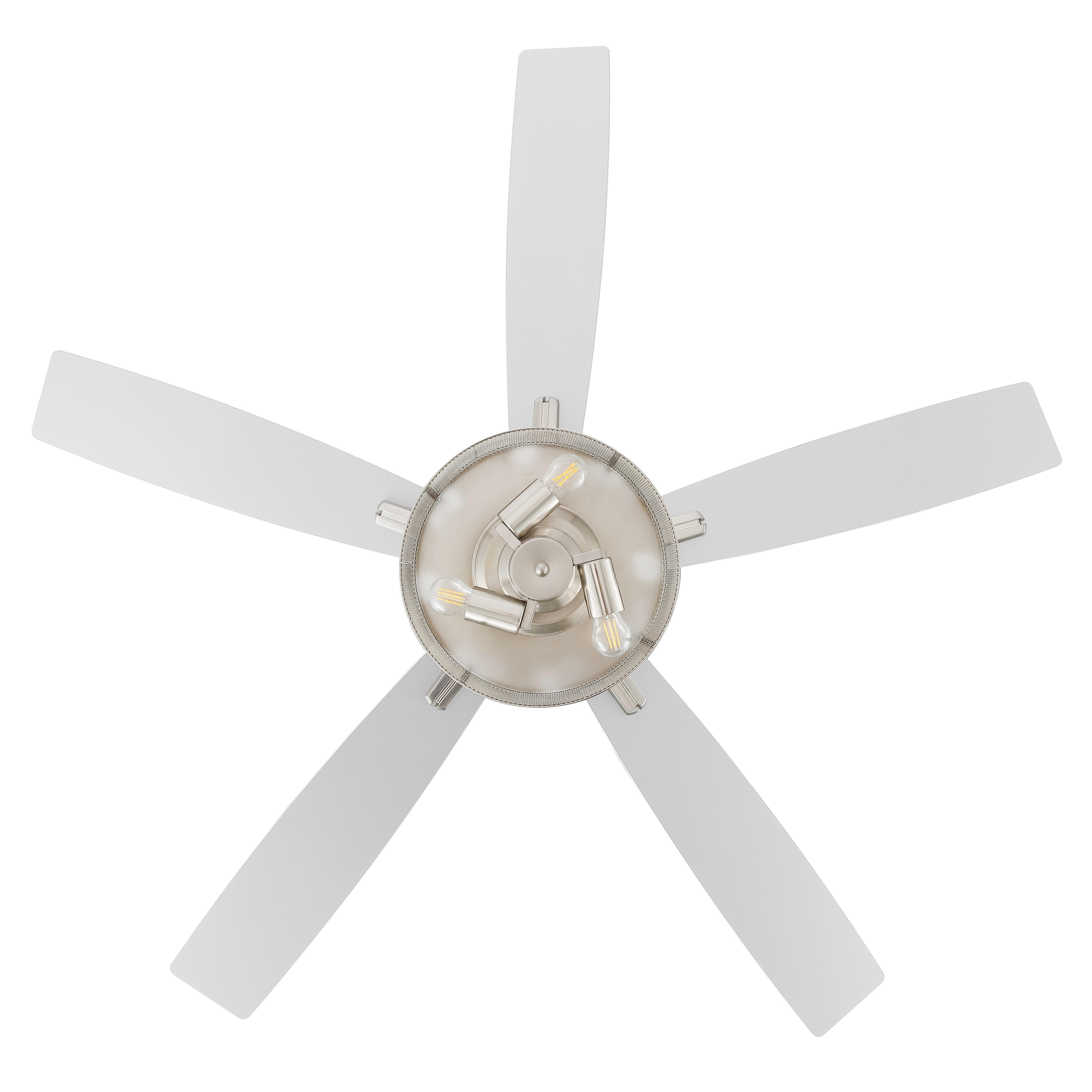 JONATHAN Y Max 52" 3-Light LED Ceiling Fan, Nickel, large