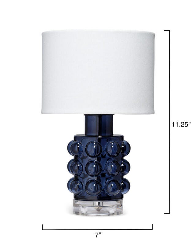 Relaxed Elegance Phoebe Glass Table Lamp, Blue, large