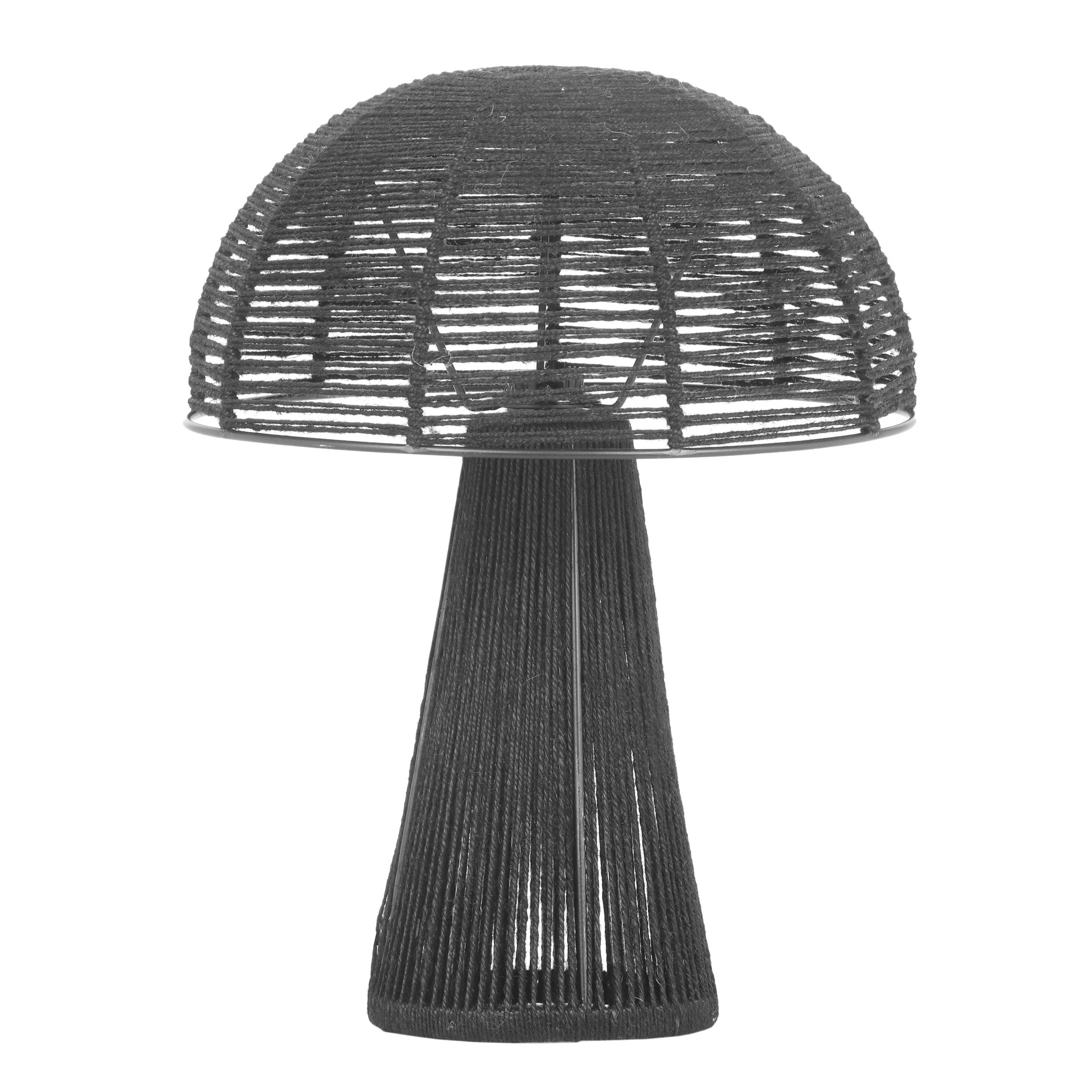 Oddy Jute Table Lamp, Black, large