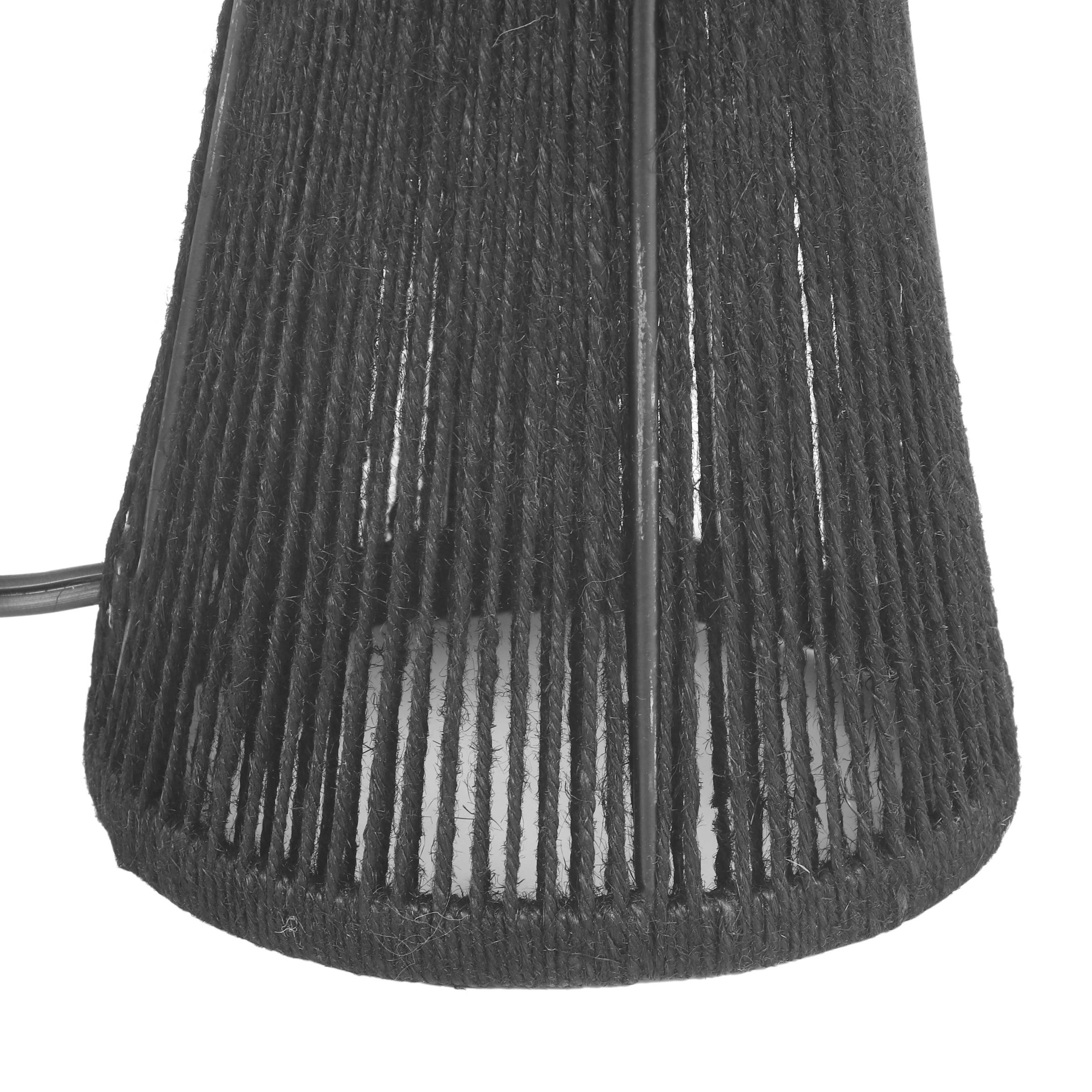Oddy Jute Table Lamp, Black, large
