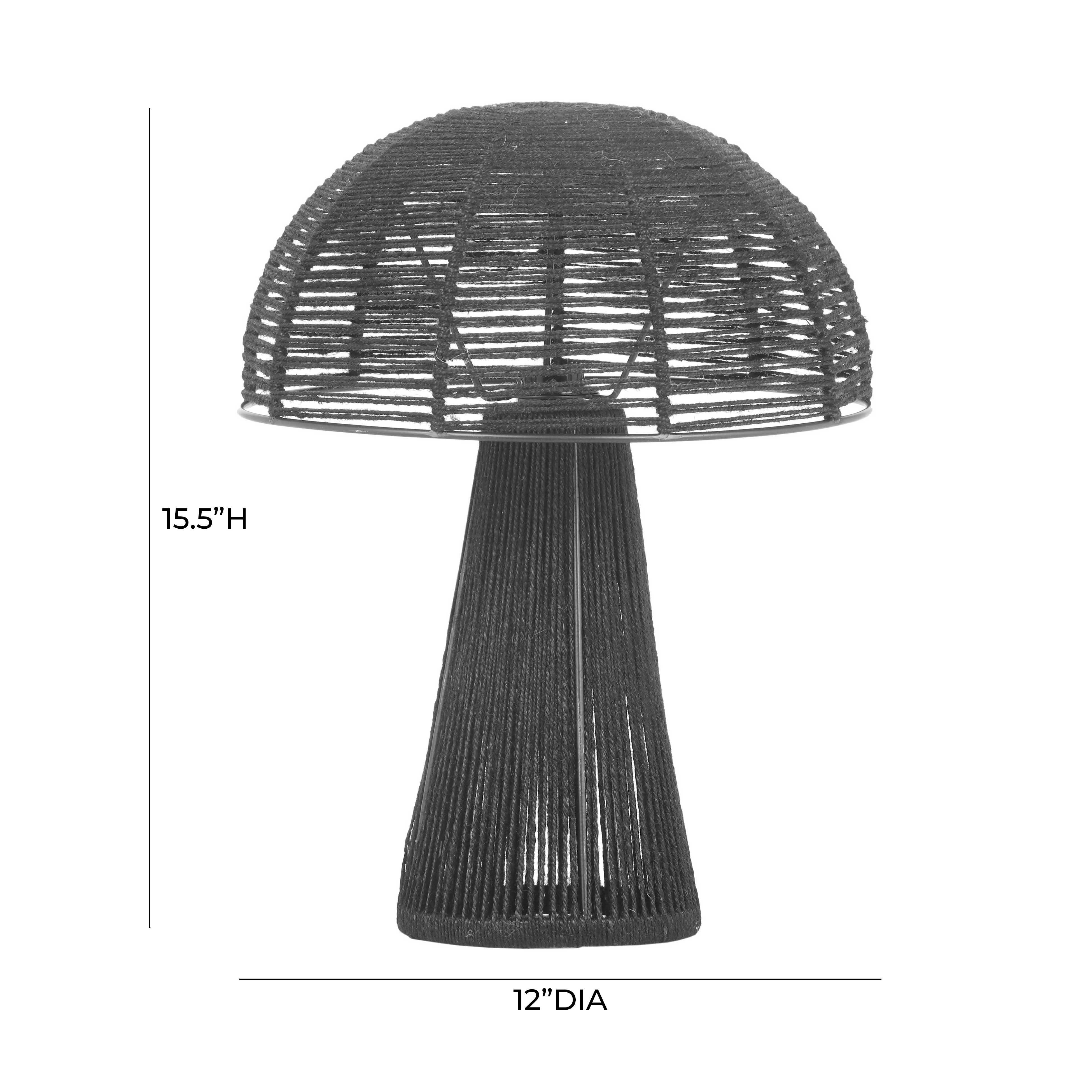 Oddy Jute Table Lamp, Black, large