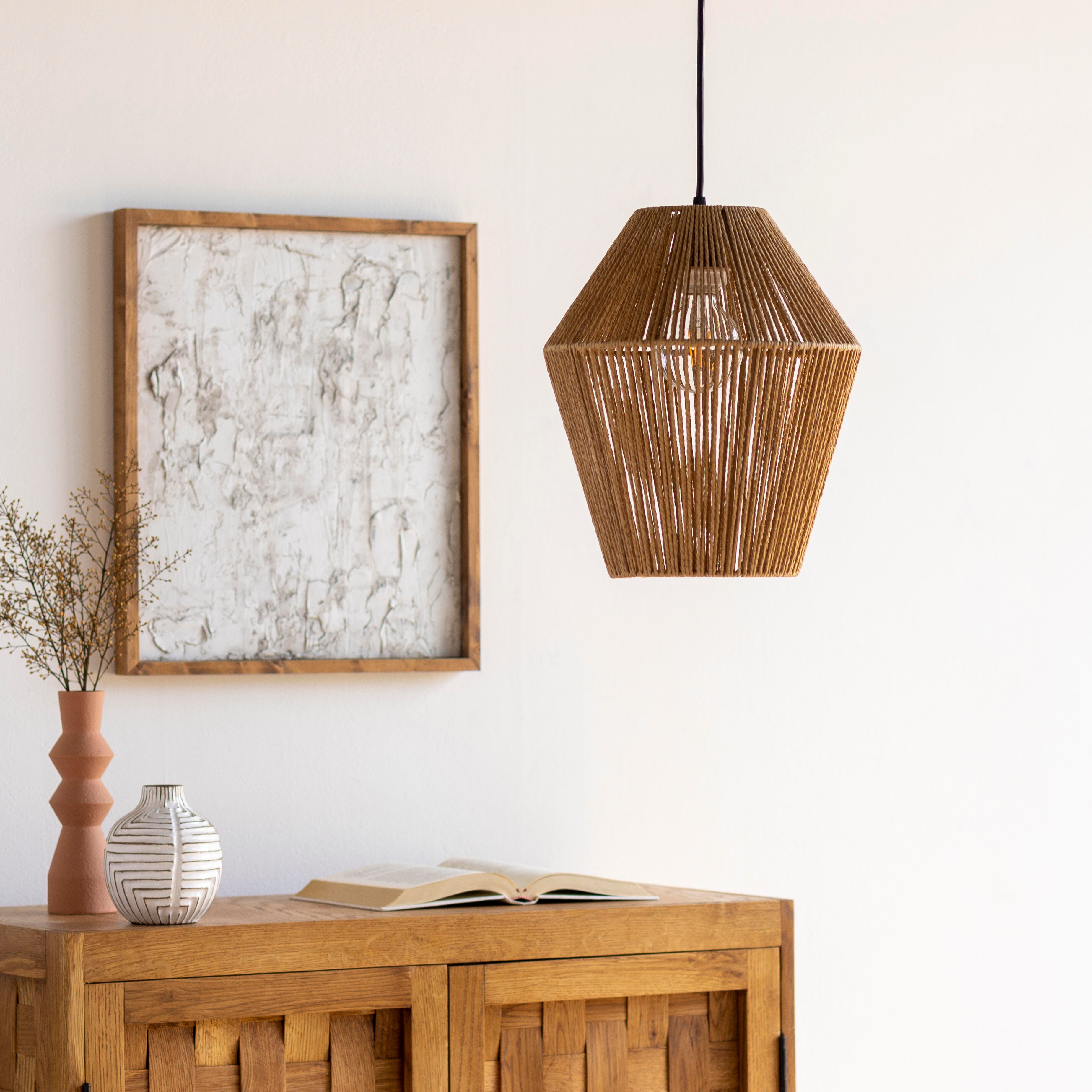 World Needle Camerano Beige Pendant Light, Beige, rollover