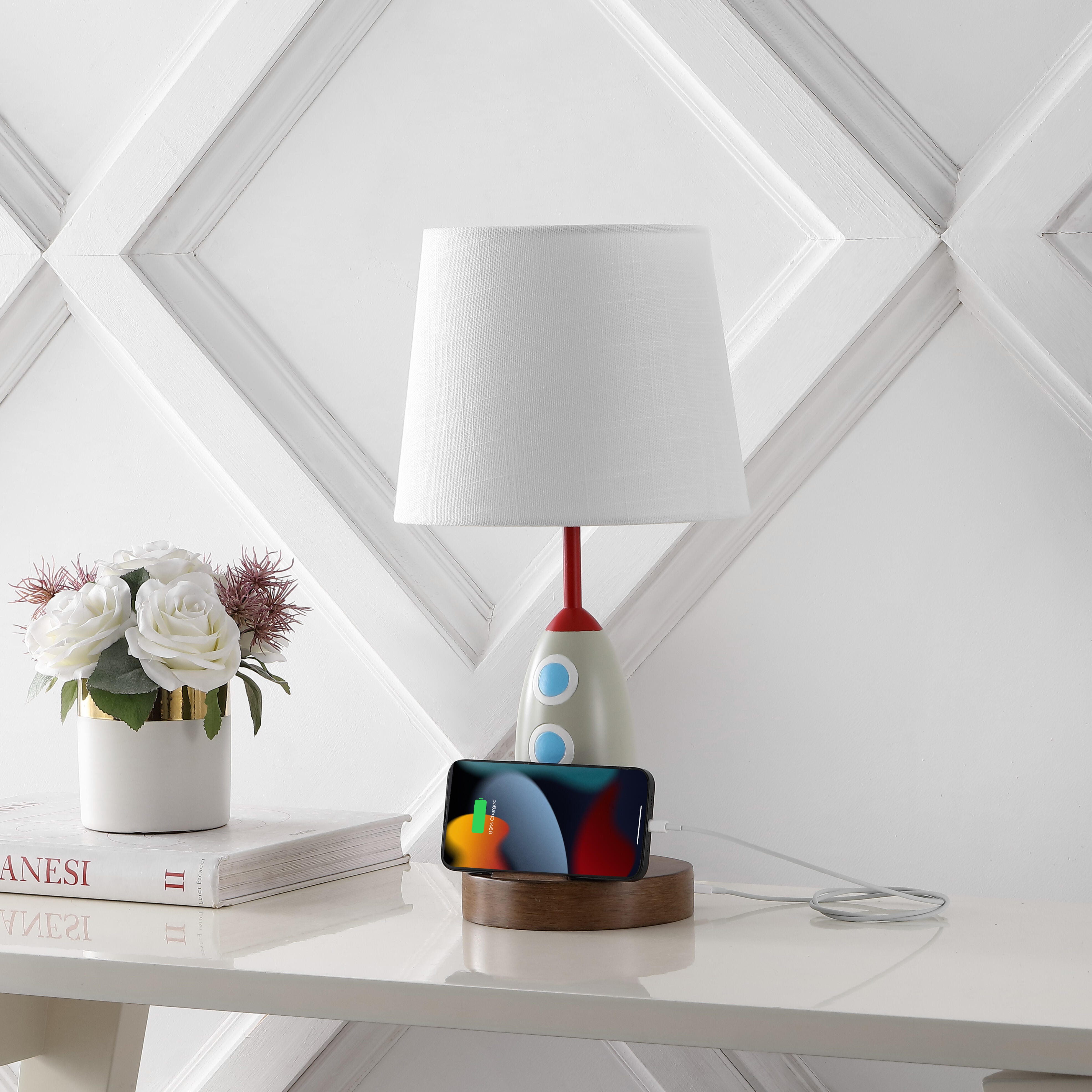 Jonathan Y Houston Rocket LED Kids Table Lamp, , large