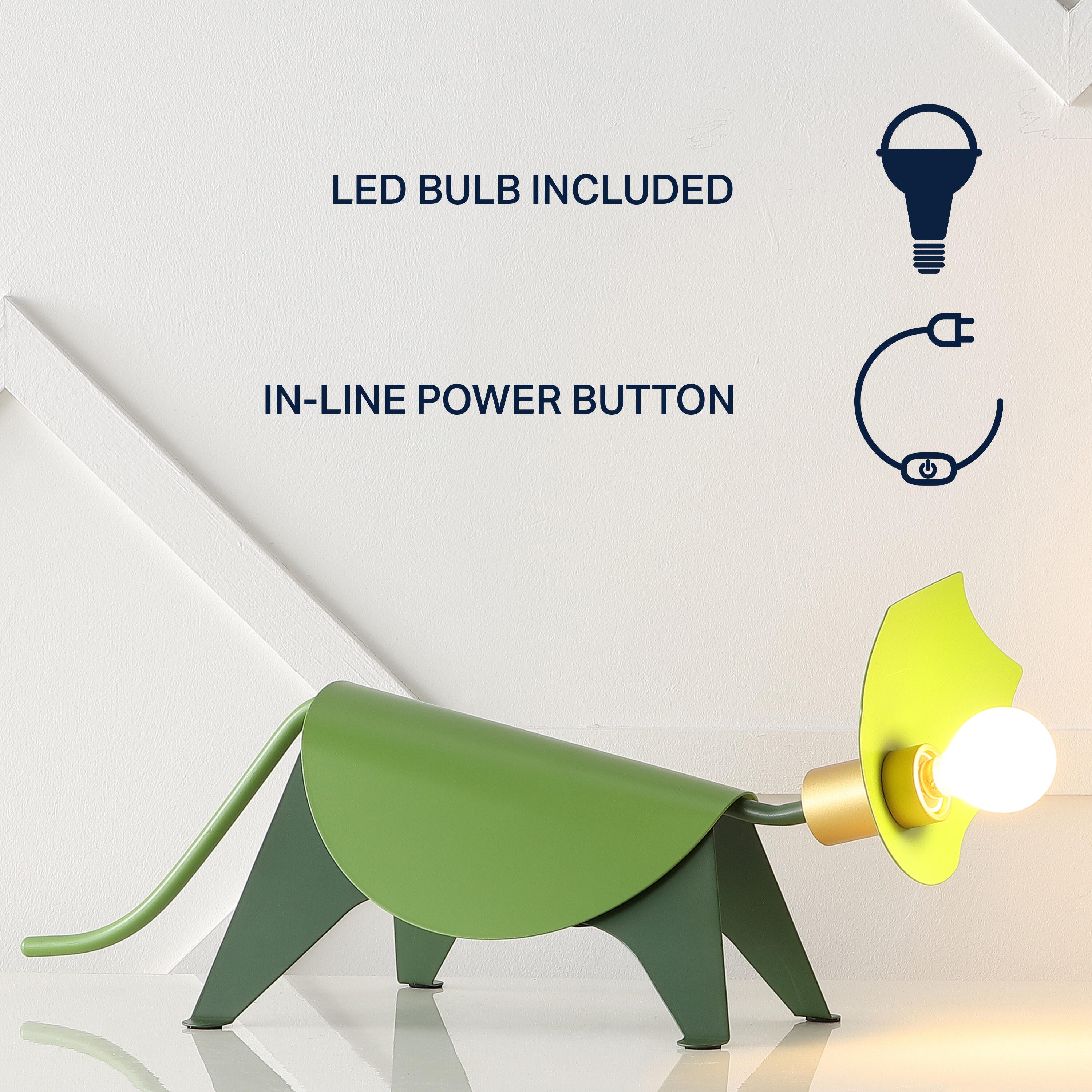 Jonathan Y Gretchen Triceratops LED Kids Lamp, , large