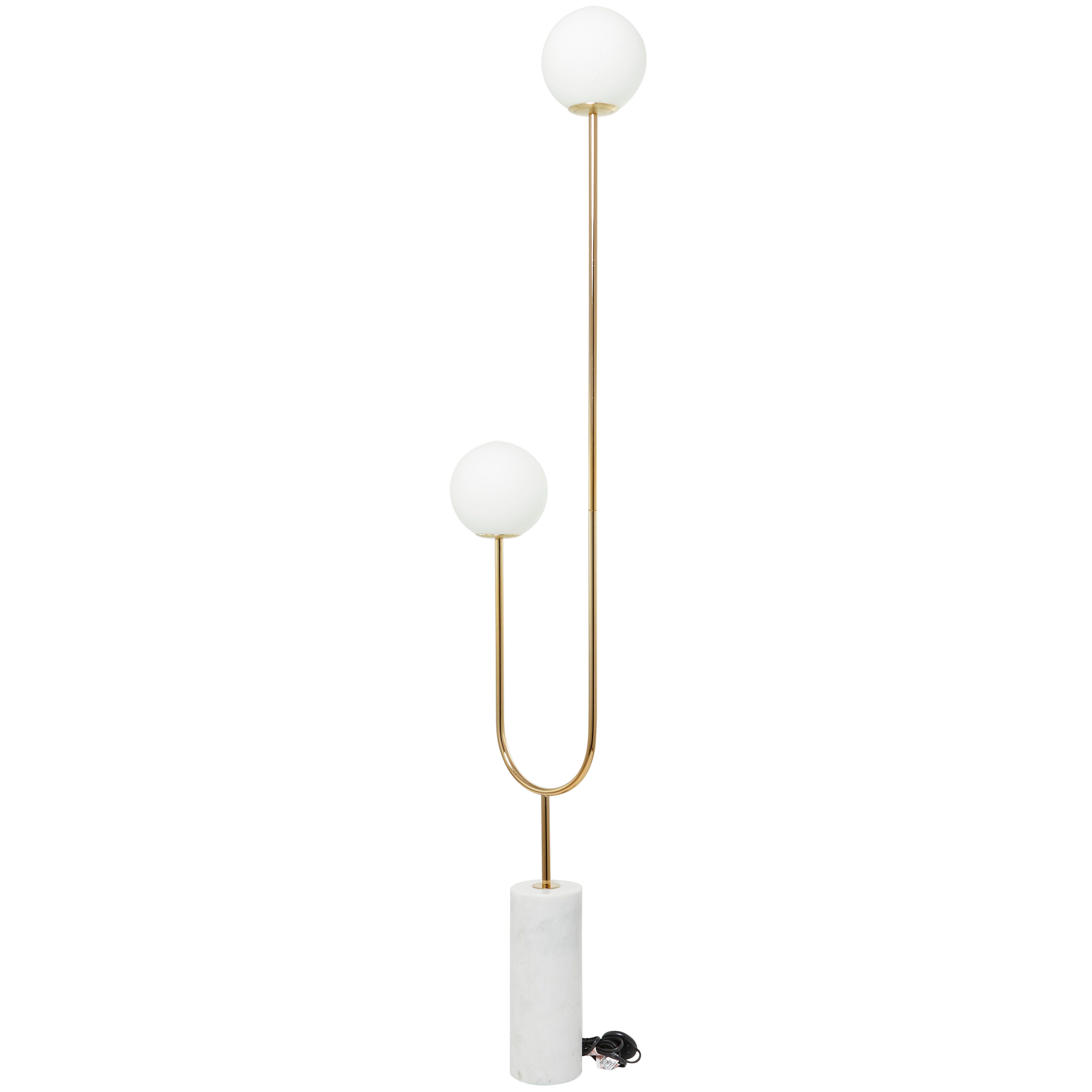 Bayberry Lane Orb 2 Light Floor Lamp, Gold, large