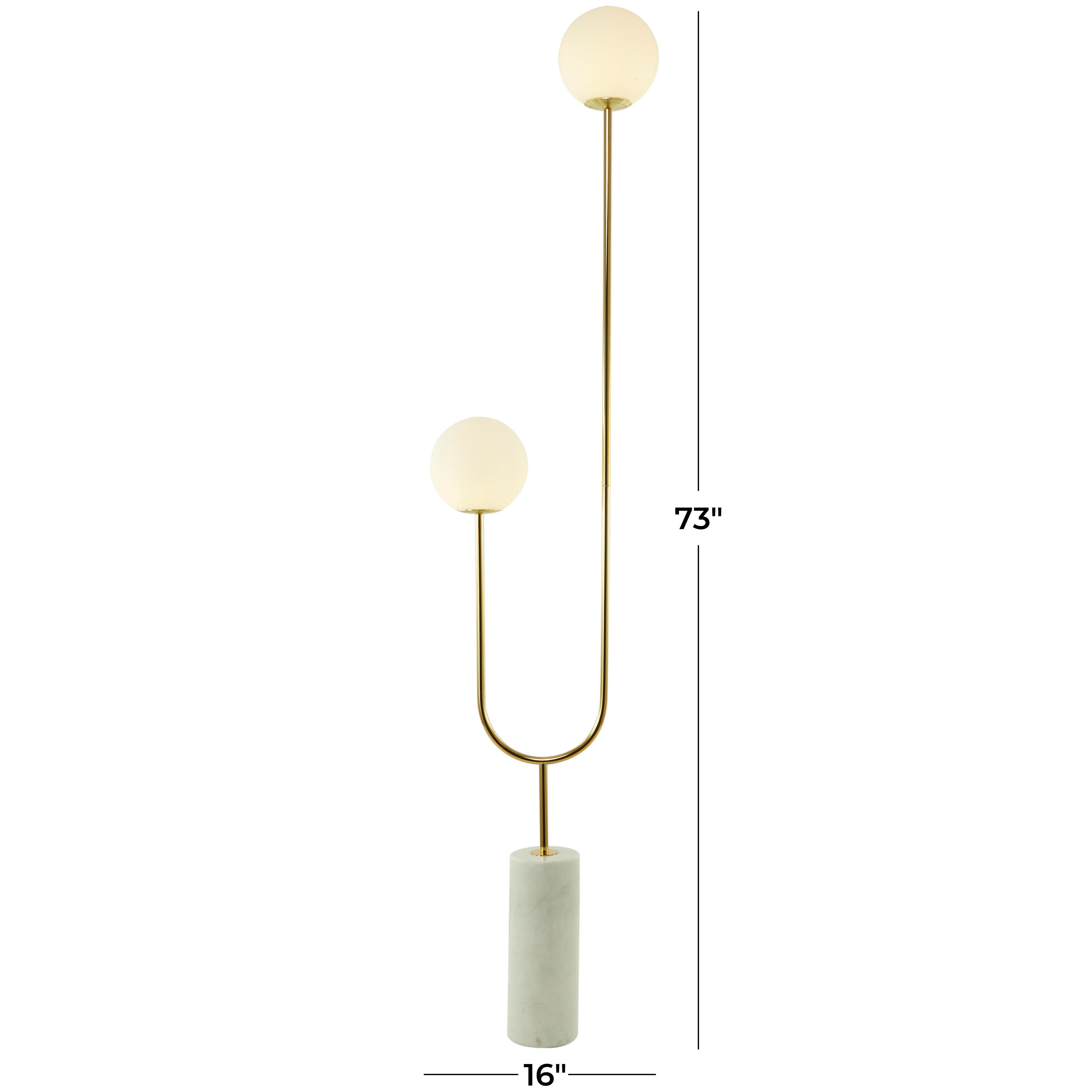 Bayberry Lane Orb 2 Light Floor Lamp, Gold, large