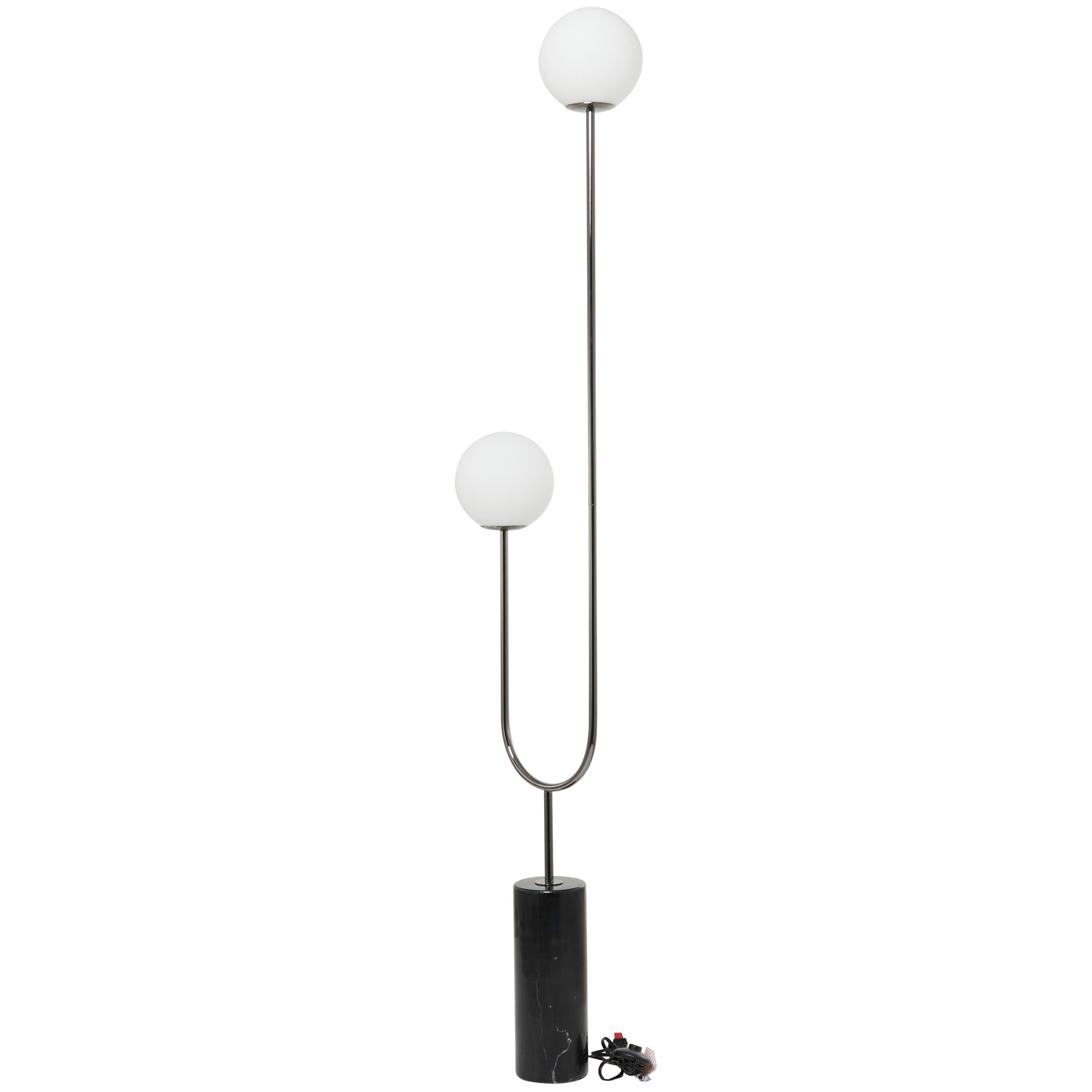 Bayberry Lane Orb 2 Light Floor Lamp, Black, large