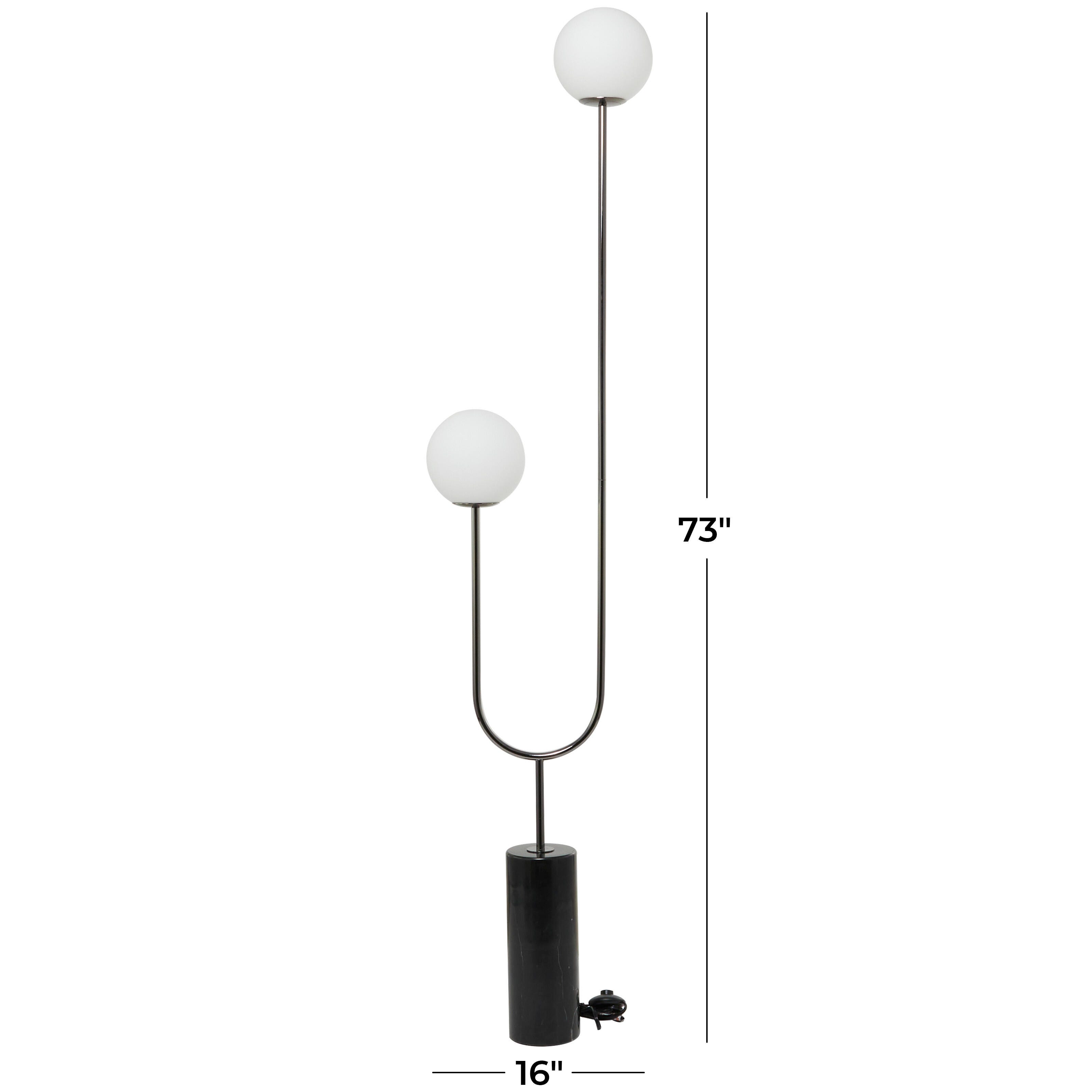 Bayberry Lane Orb 2 Light Floor Lamp, Black, large