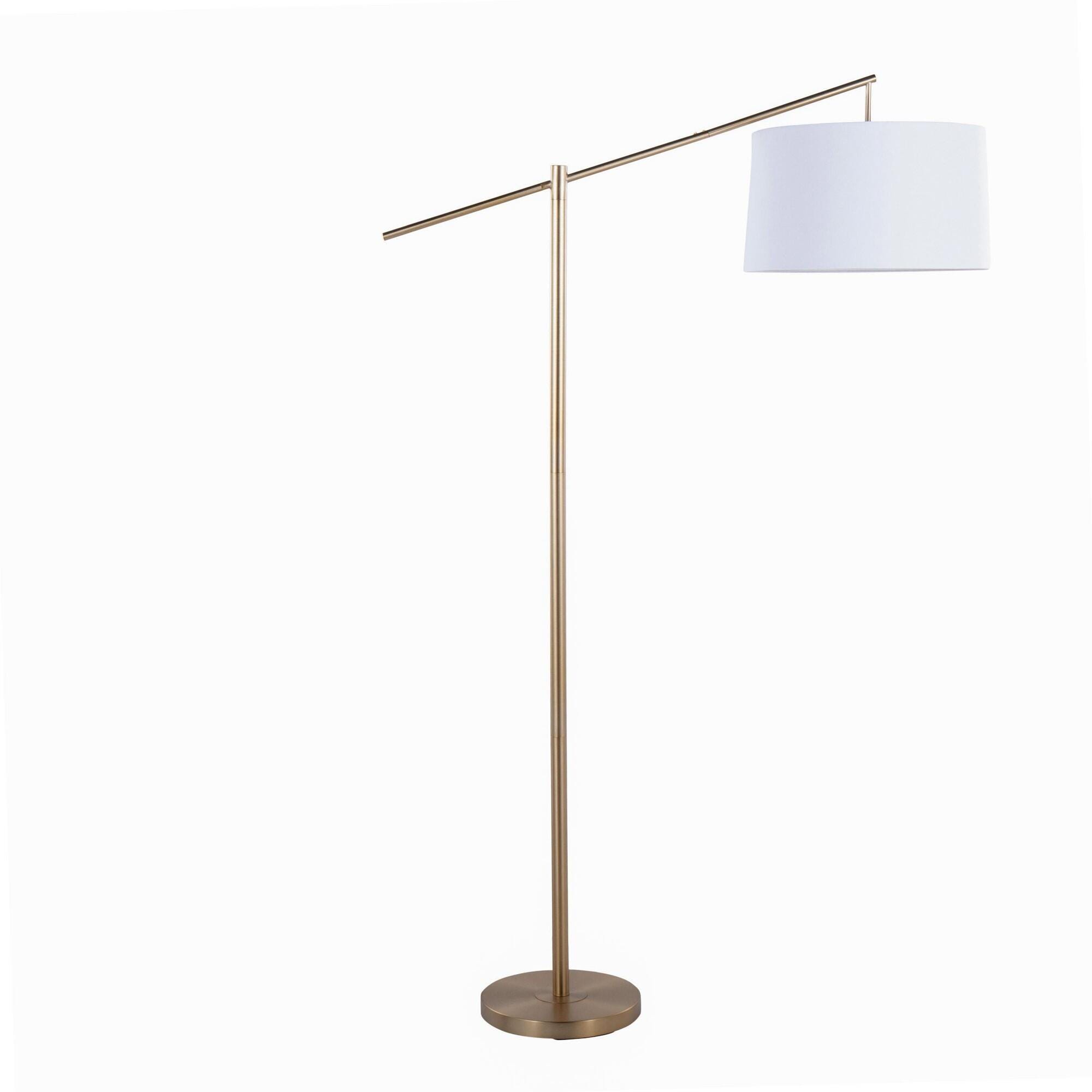 LumiSource Casper Floor Lamp, Off-White/Gold, large