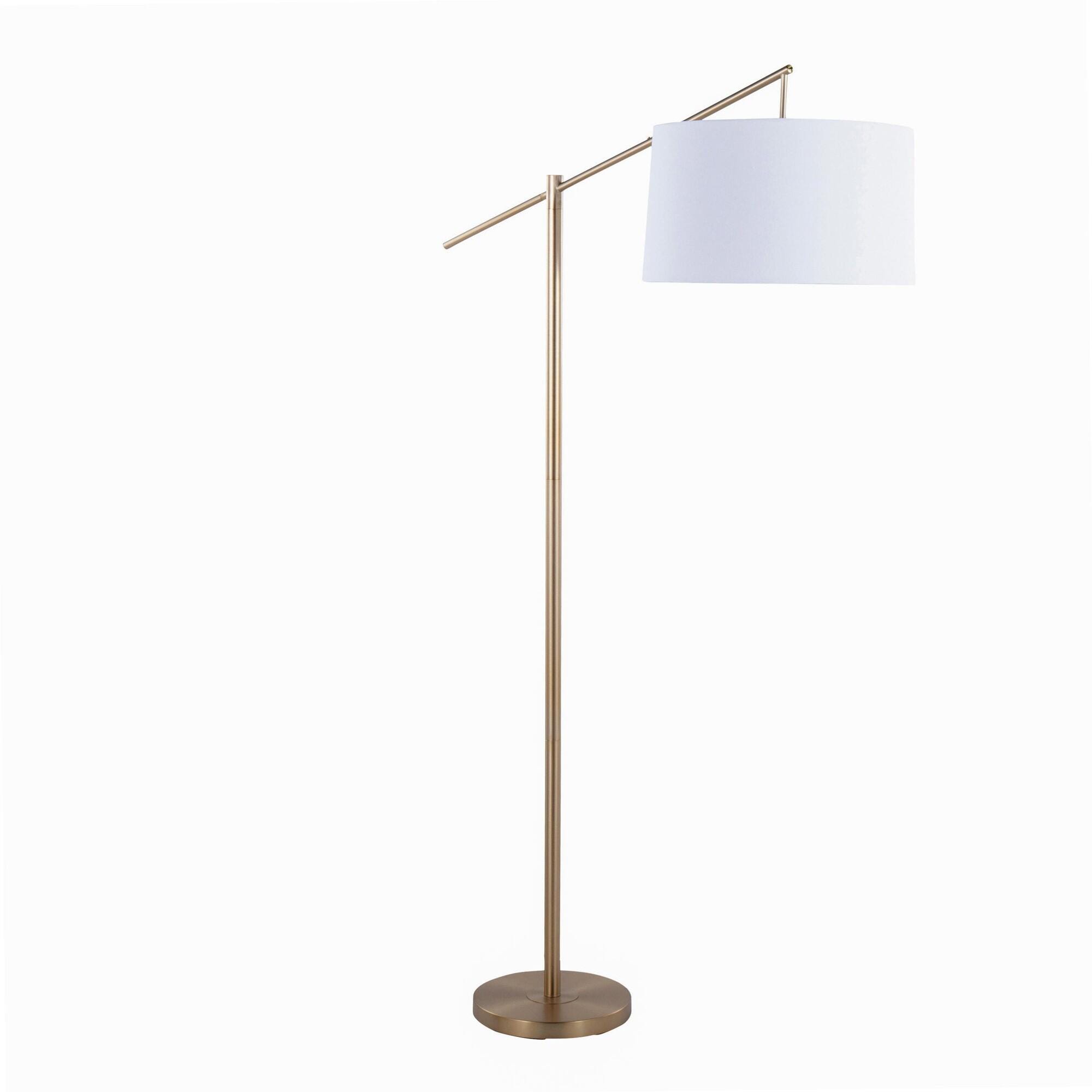 LumiSource Casper Floor Lamp, Off-White/Gold, large