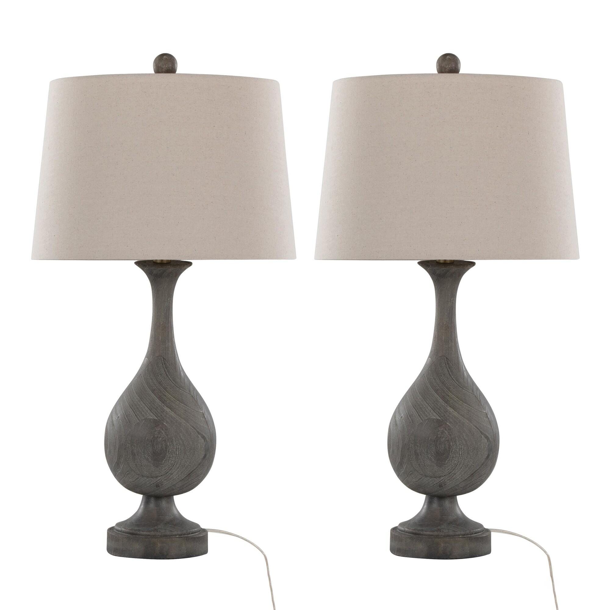 LumiSource Cipolla Table Lamp (Set of 2), Natural/Brown, large