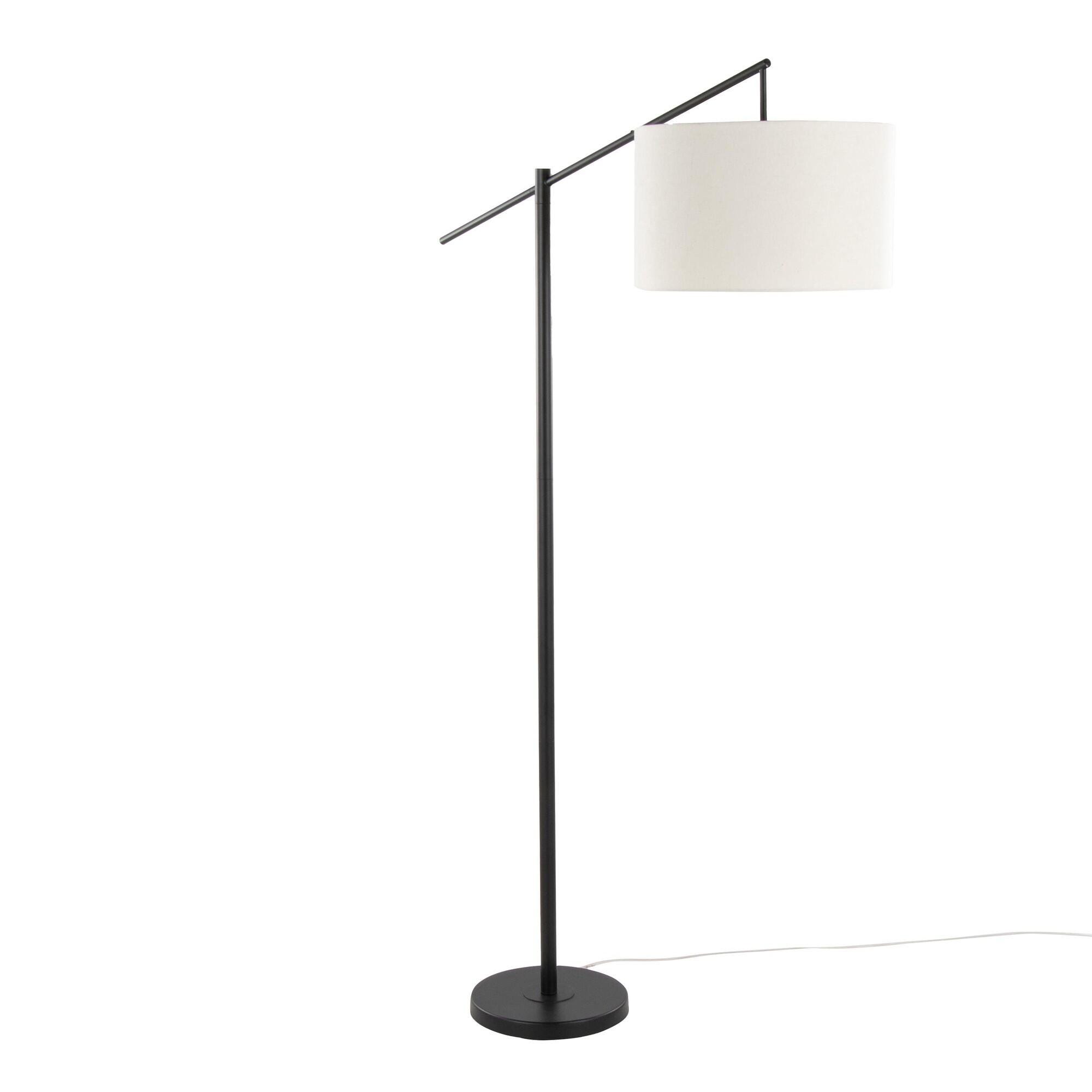 LumiSource Casper Floor Lamp, Natural/Black, large