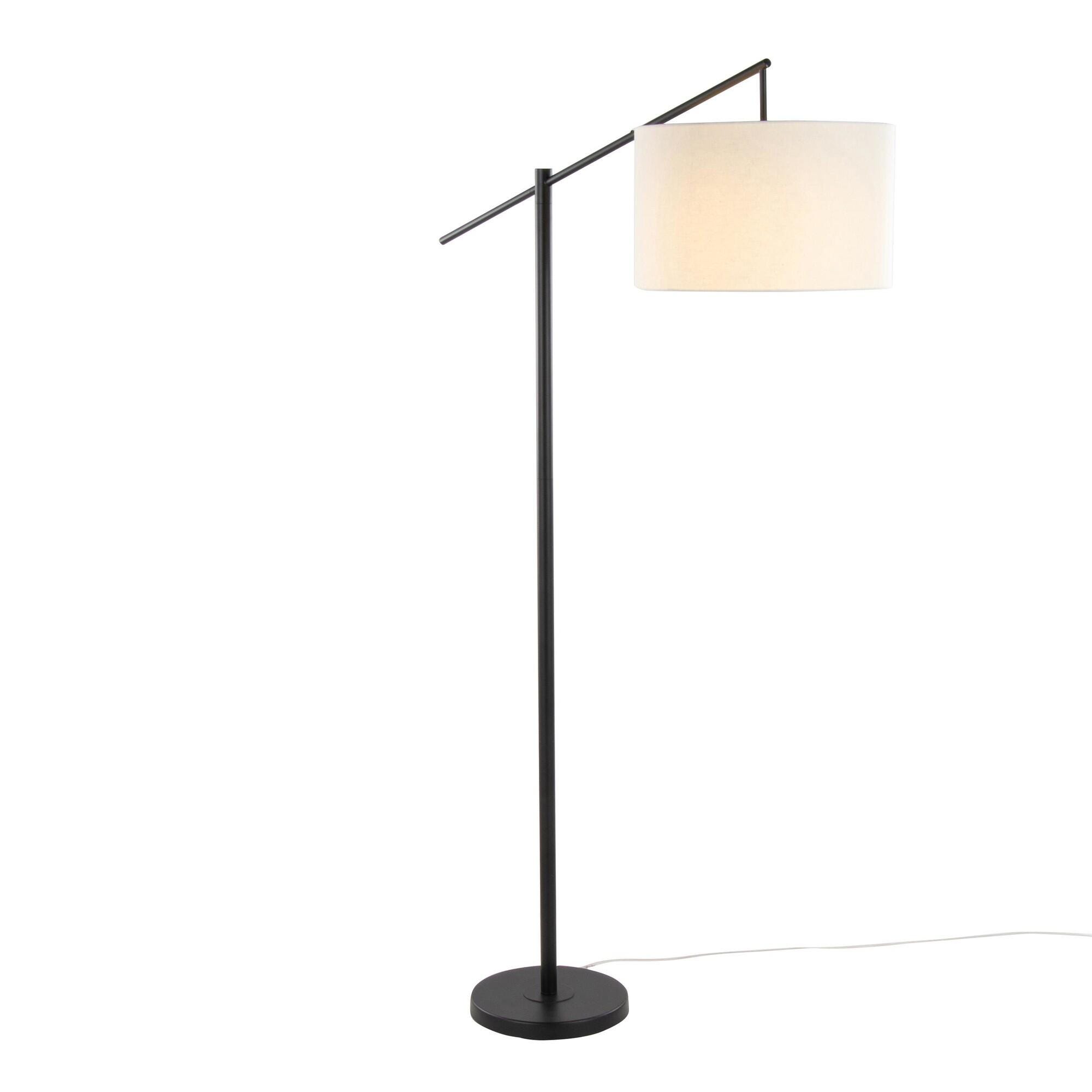 LumiSource Casper Floor Lamp, Natural/Black, large