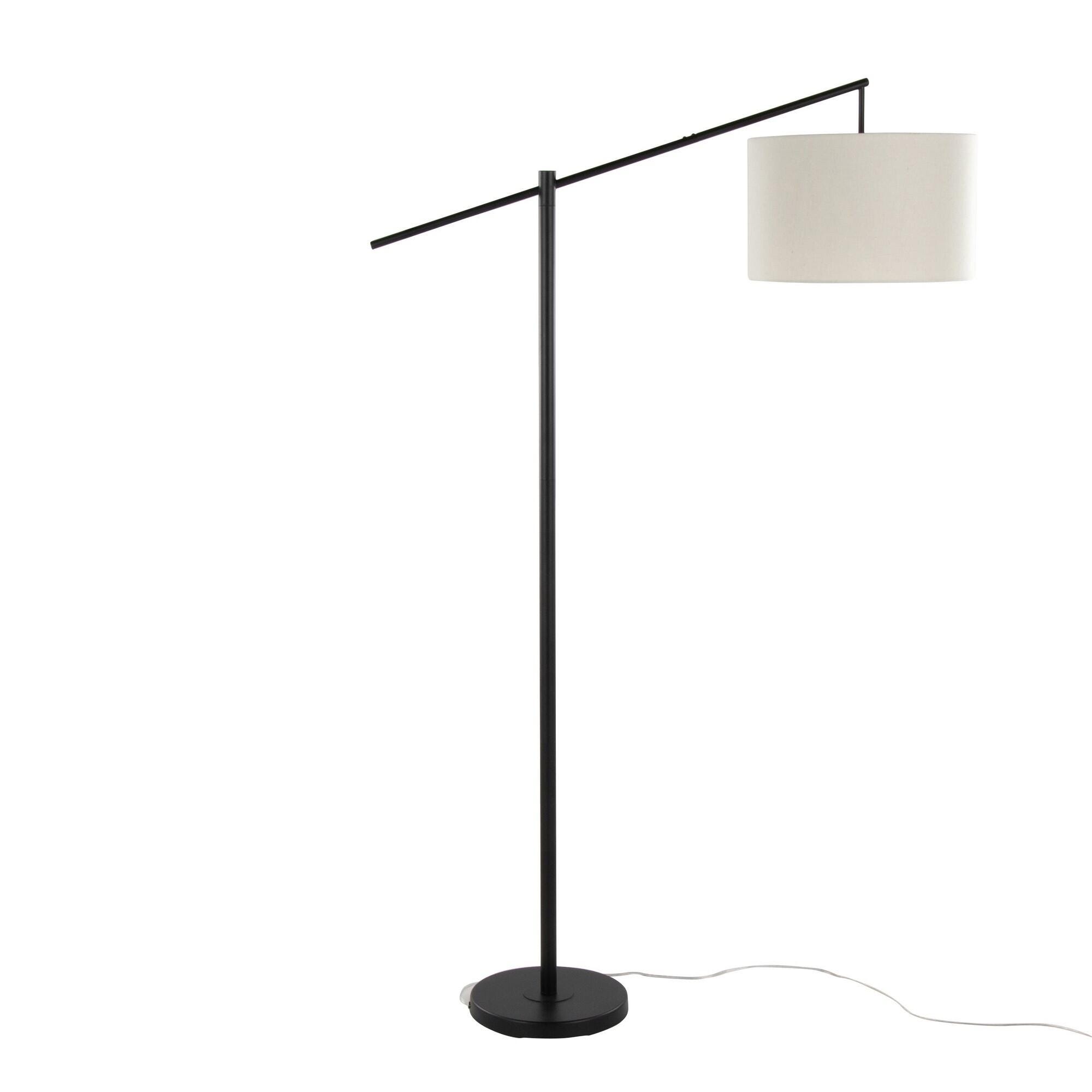 LumiSource Casper Floor Lamp, Natural/Black, large