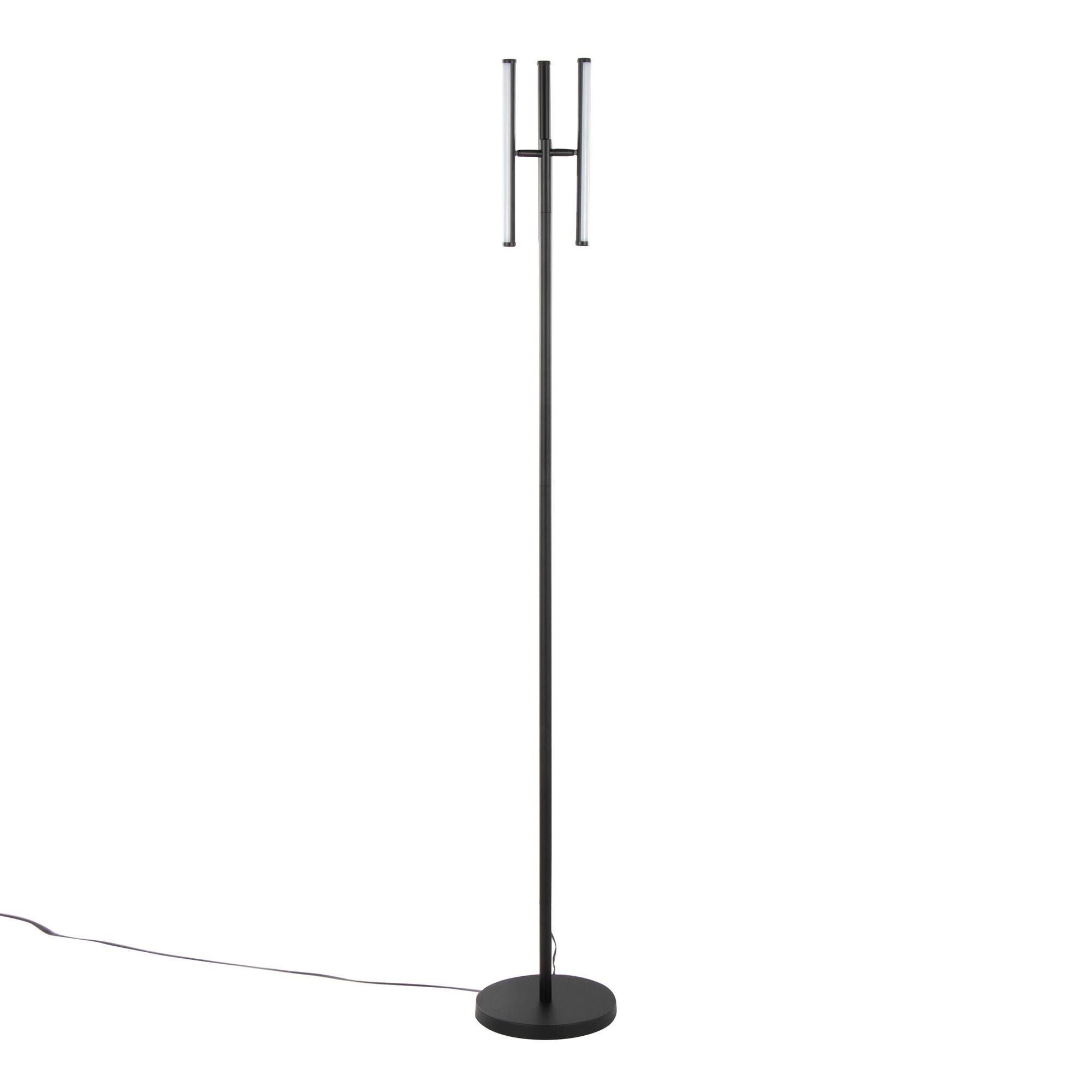 LumiSource Icicle Swivel Floor Lamp, Black, large