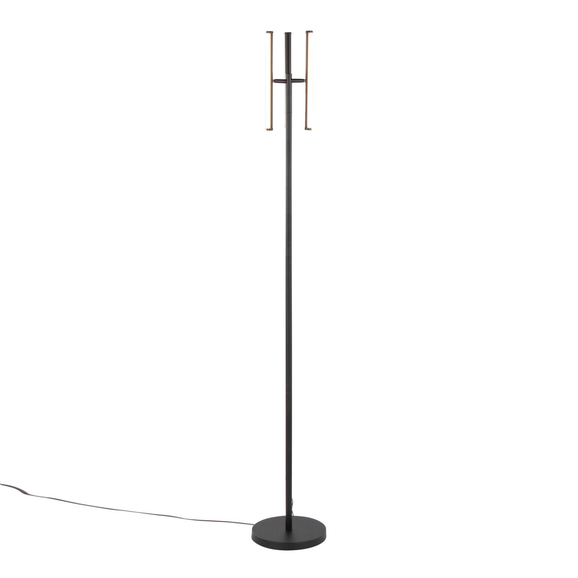 LumiSource Icicle Swivel Floor Lamp, Black, large