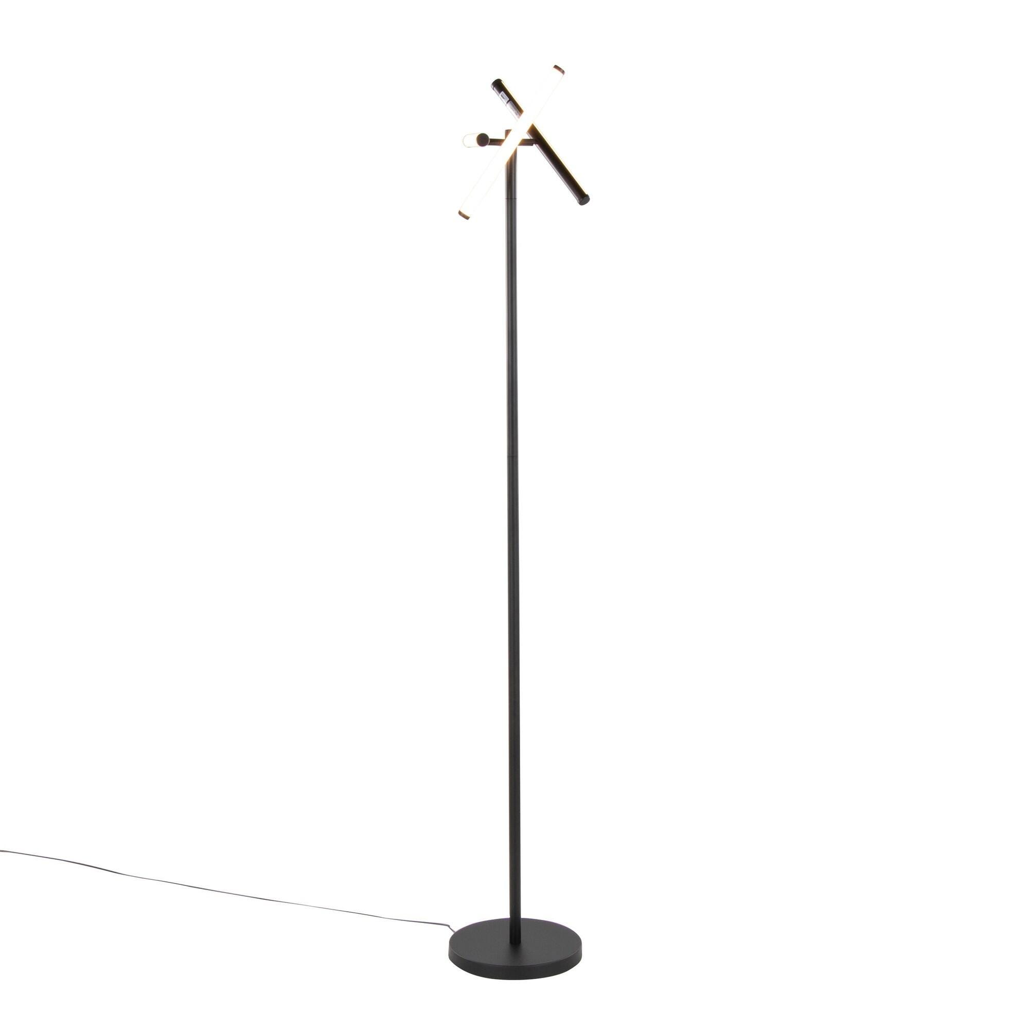 LumiSource Icicle Swivel Floor Lamp, Black, large