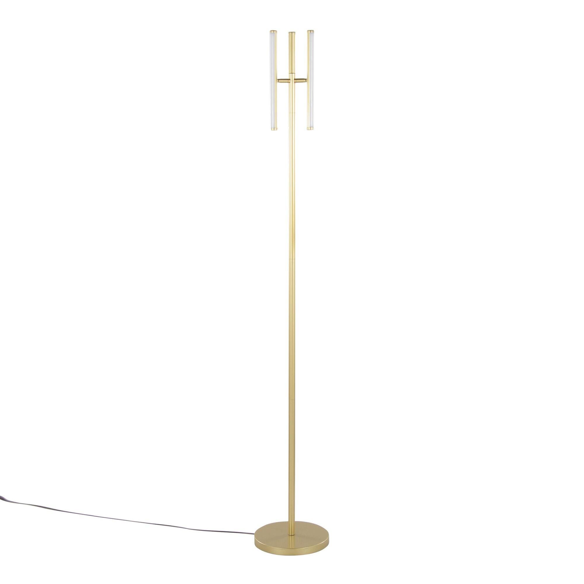 LumiSource Icicle Swivel Floor Lamp, Gold, large