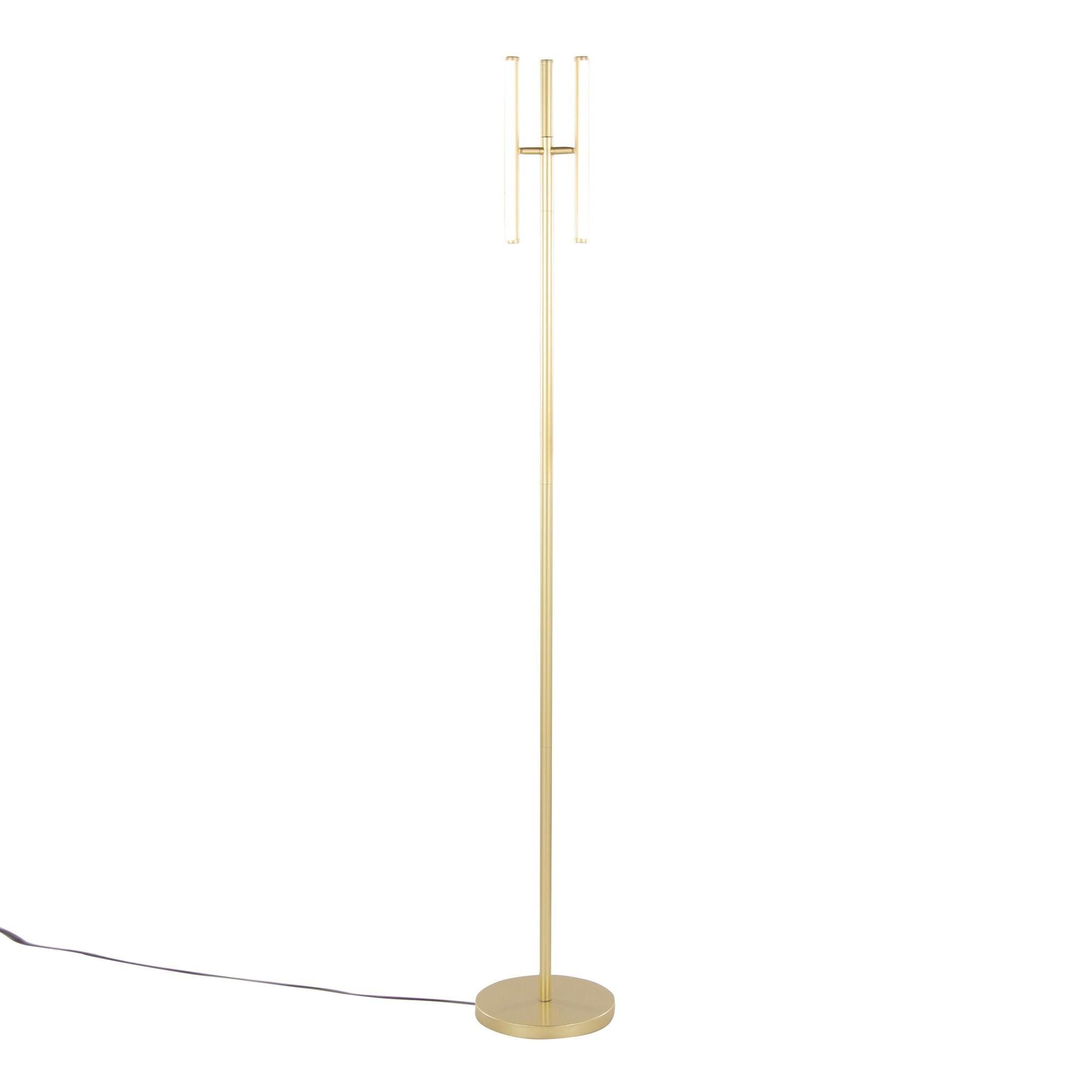 LumiSource Icicle Swivel Floor Lamp, Gold, large