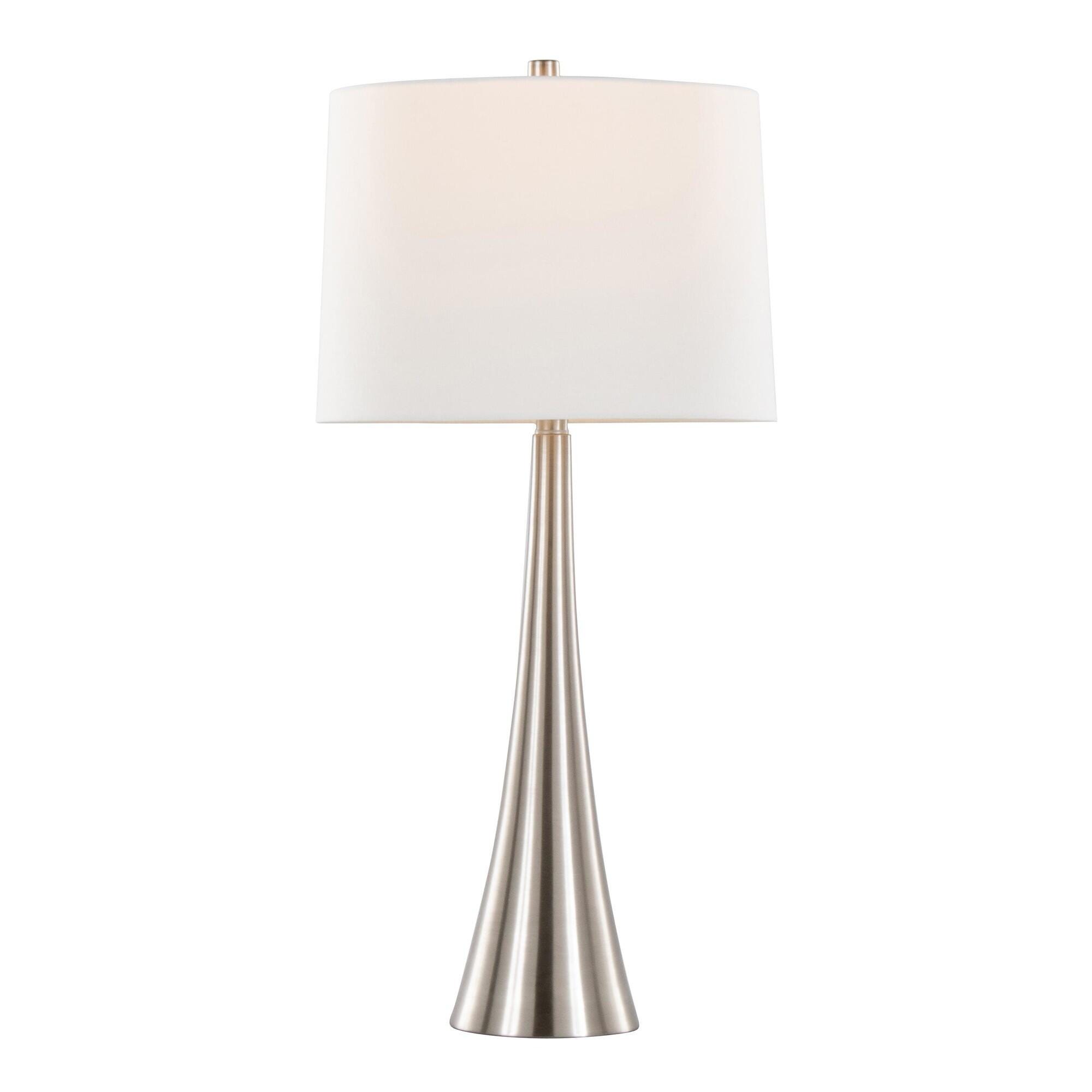 LumiSource Diana Table Lamp (Set of 2), Brushed Nickel, large