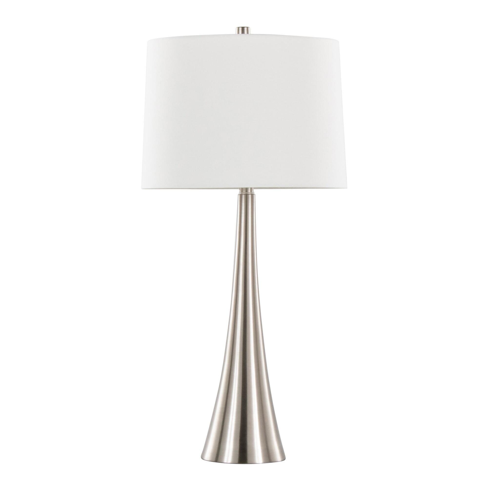 LumiSource Diana Table Lamp (Set of 2), Brushed Nickel, large