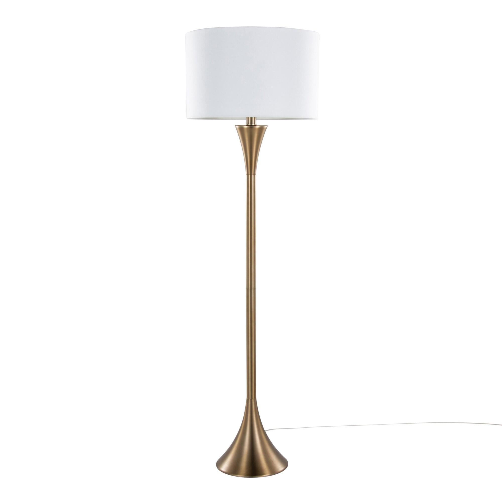 LumiSource Lenuxe Floor Lamp, White/Gold, large