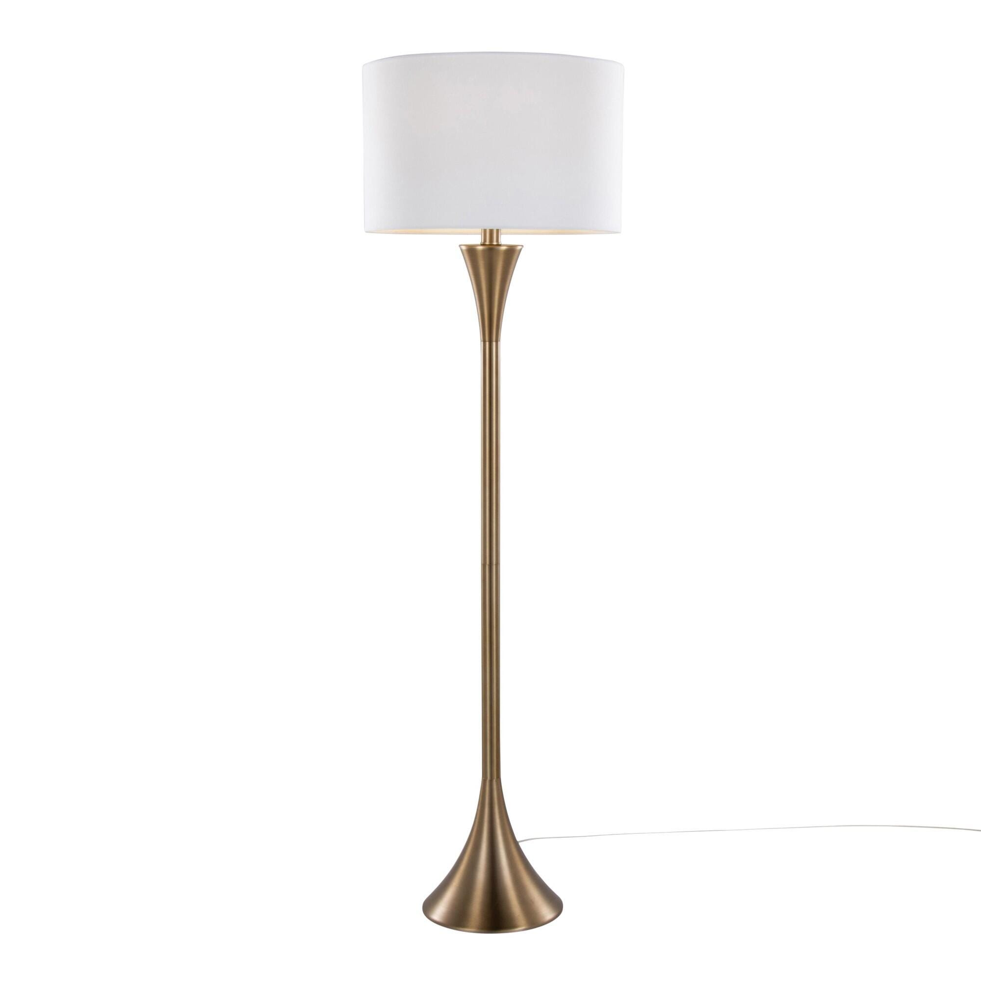 LumiSource Lenuxe Floor Lamp, White/Gold, large