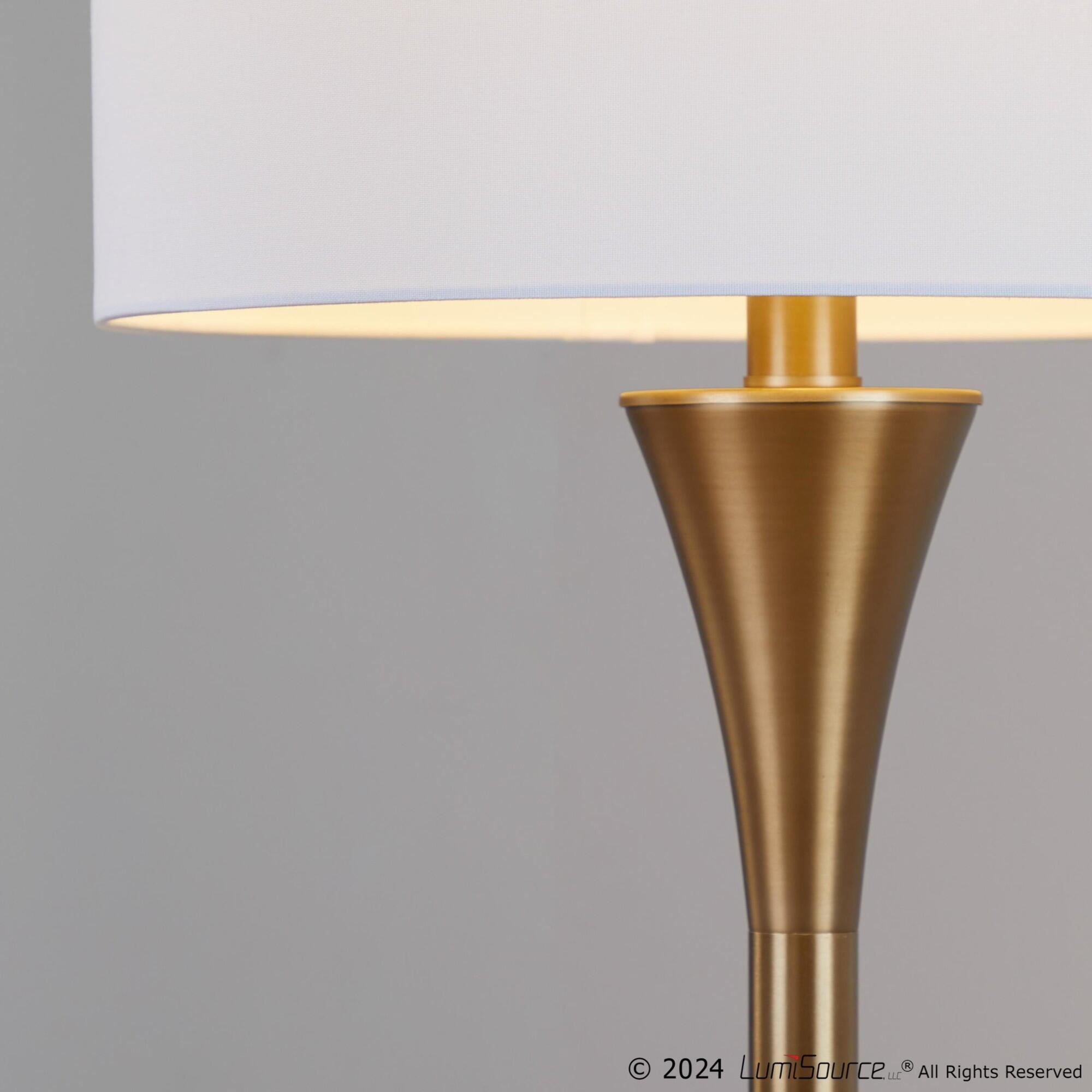 LumiSource Lenuxe Floor Lamp, White/Gold, large