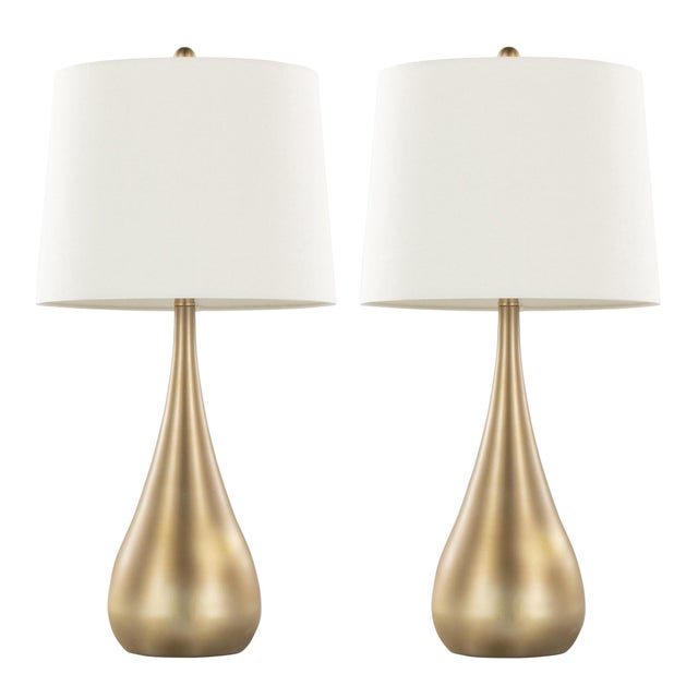LumiSource Pebble Table Lamp (Set of 2), Gold