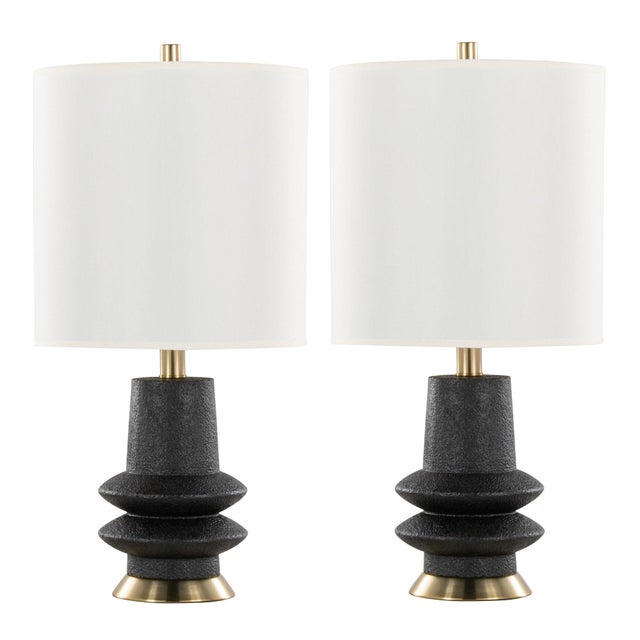 LumiSource Lloyd Table Lamp (Set of 2), Black