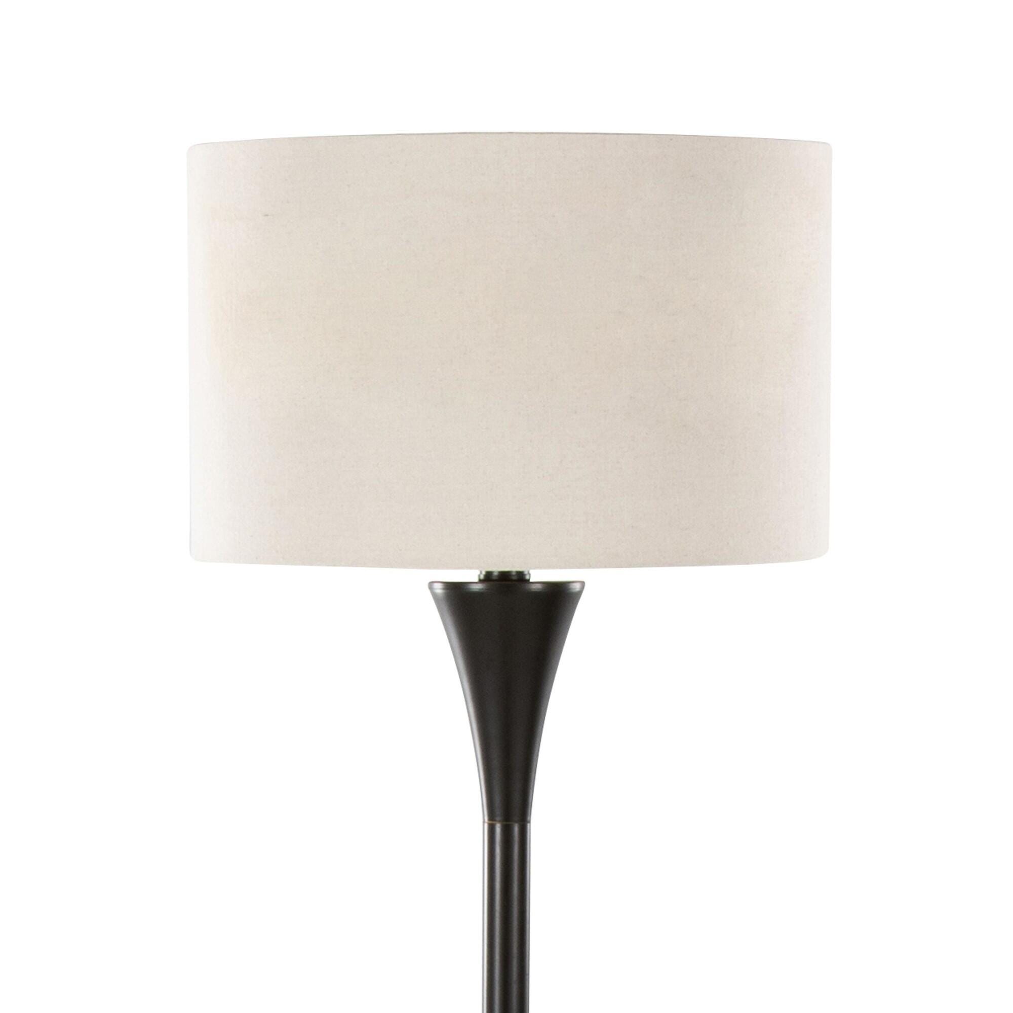 LumiSource Lenuxe Floor Lamp, Natural/Black, large