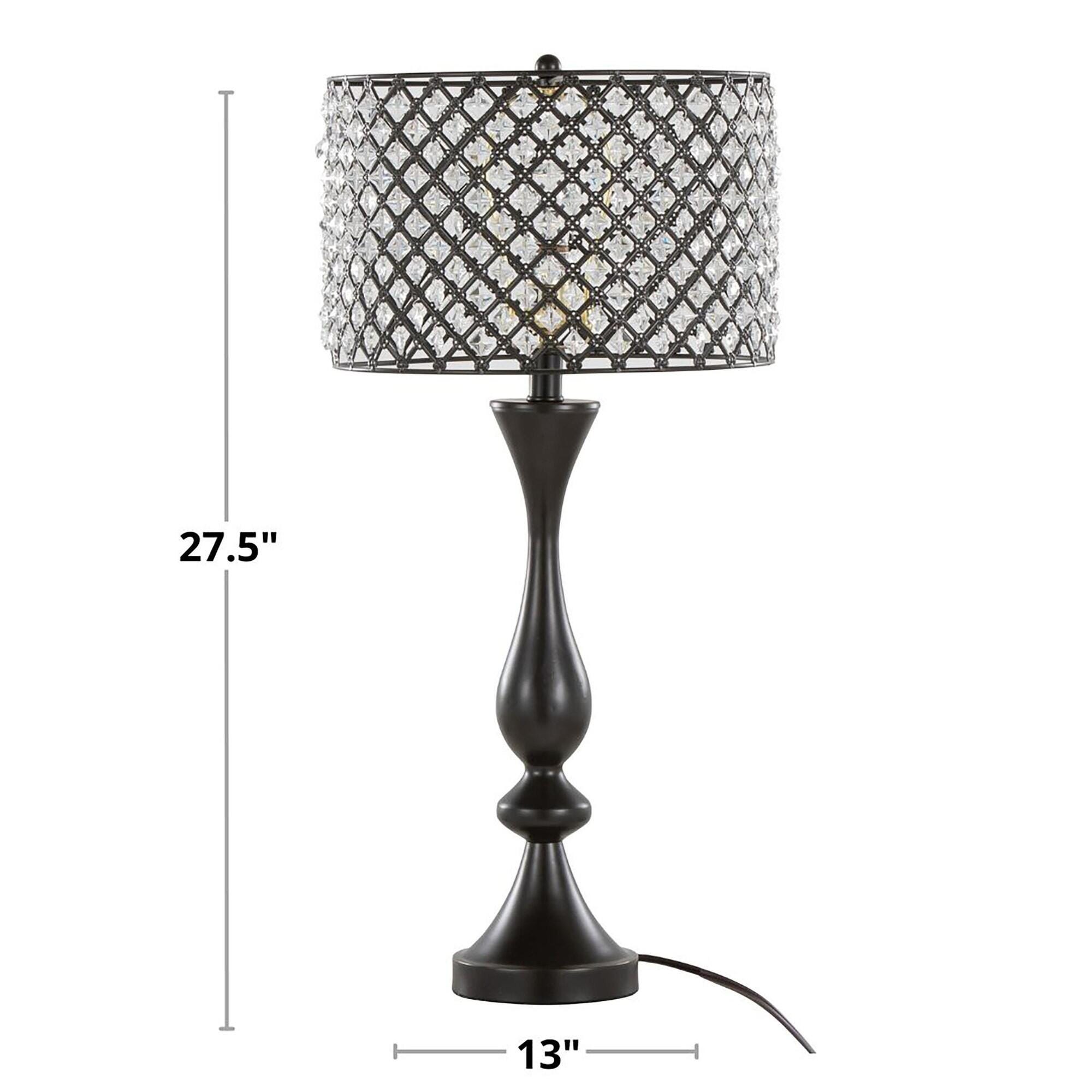 LumiSource Topaz Table Lamp, Silver/Clear, large