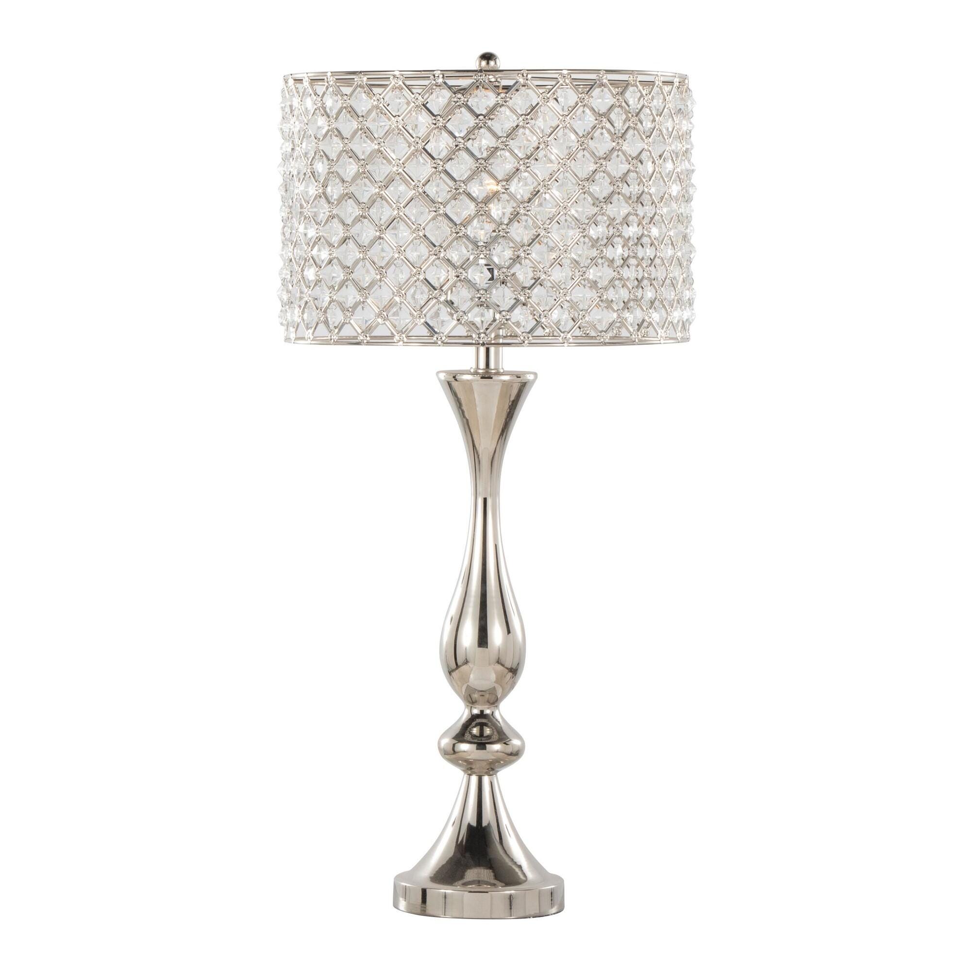 LumiSource Topaz Table Lamp, Silver/Clear, large