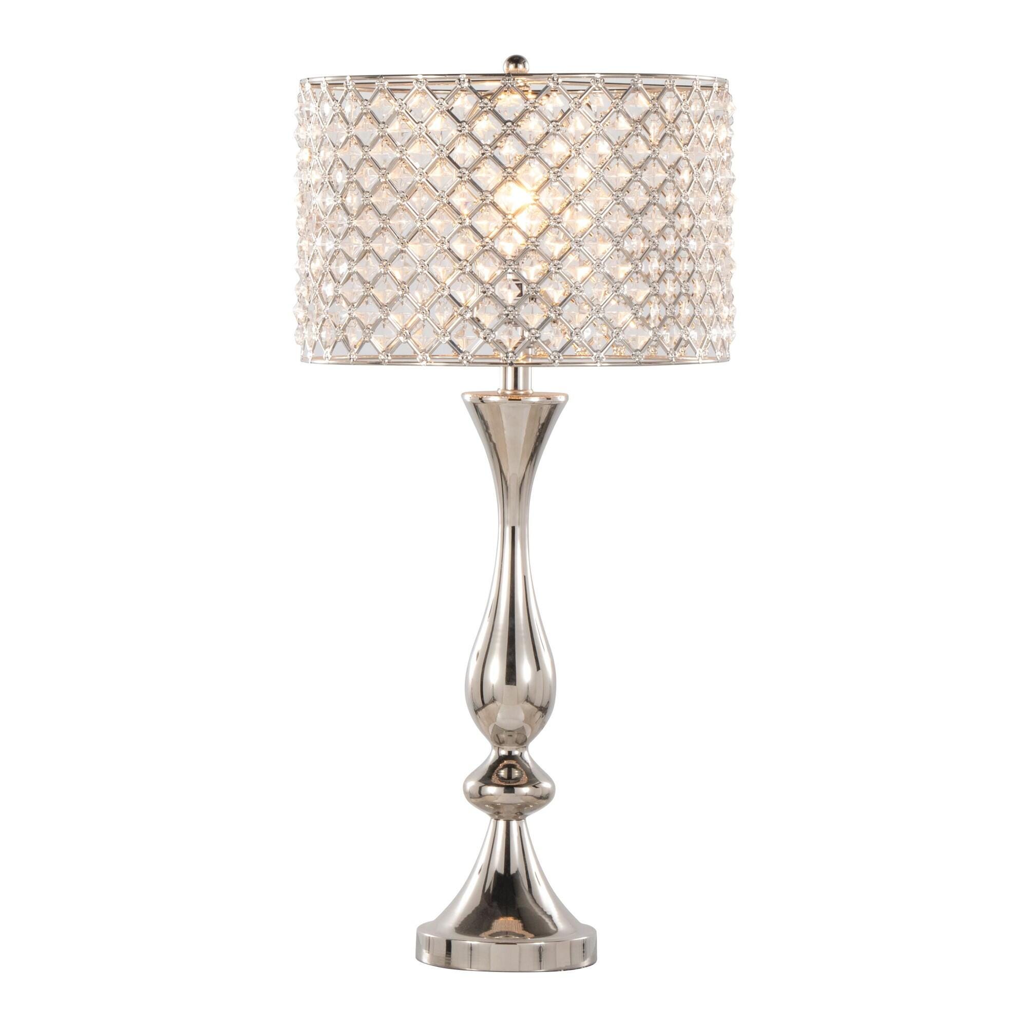 LumiSource Topaz Table Lamp, Silver/Clear, large