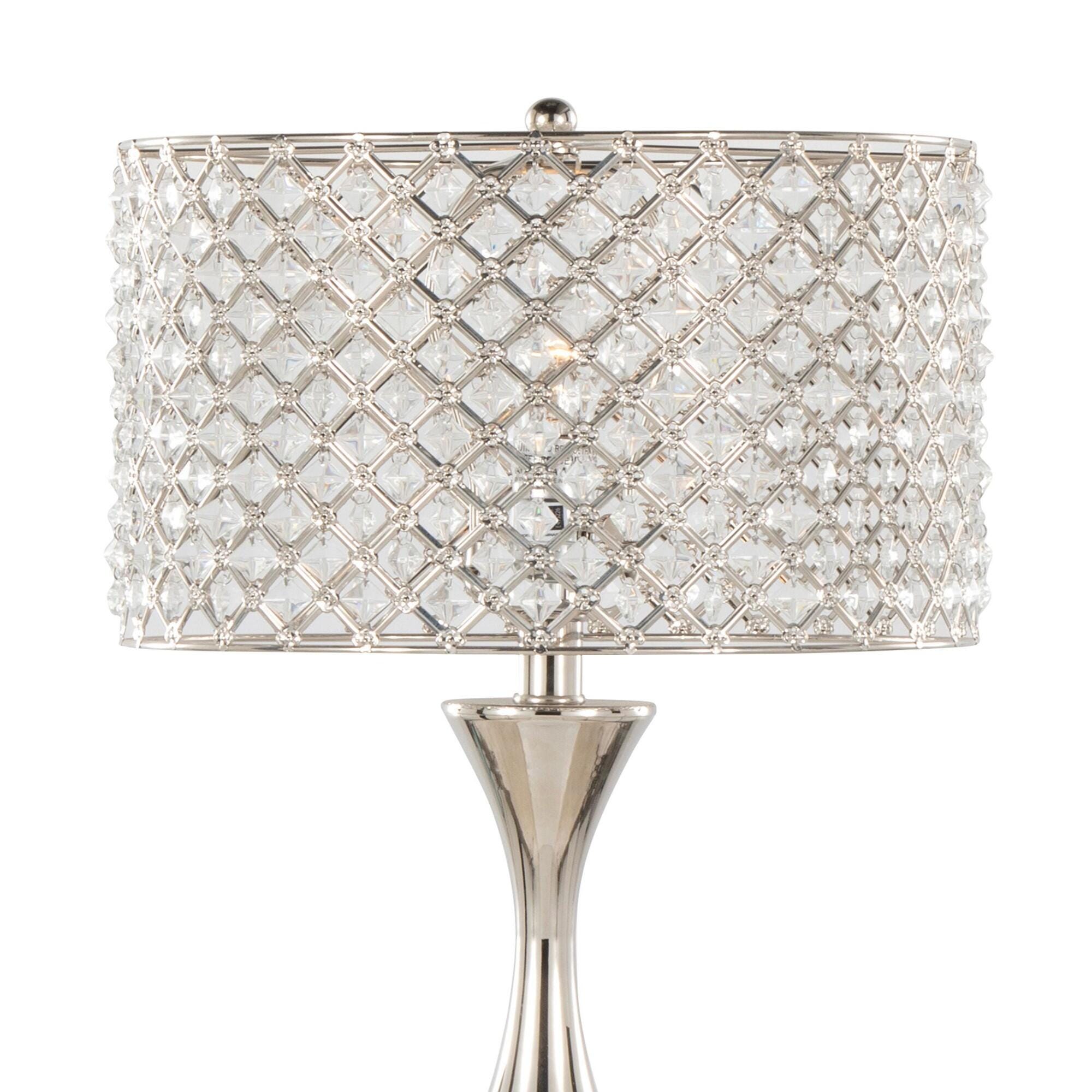 LumiSource Topaz Table Lamp, Silver/Clear, large
