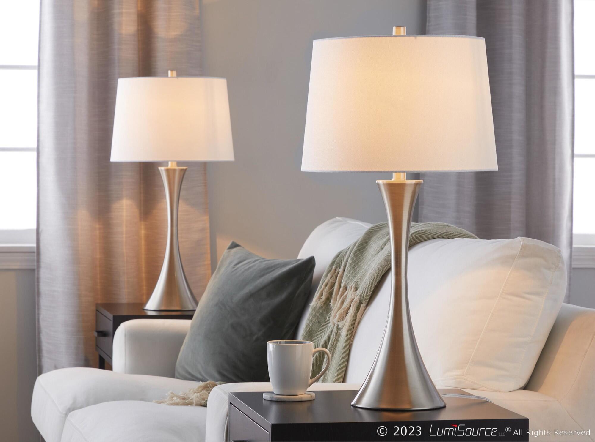 LumiSource Lenuxe Table Lamp (Set of 2), Brushed Nickel, rollover