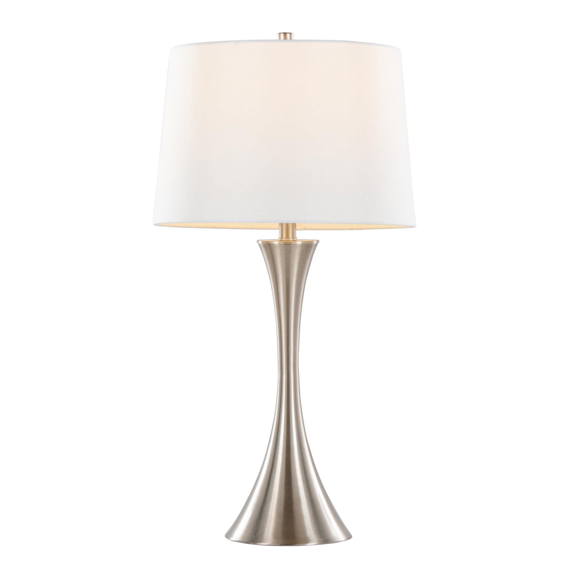 LumiSource Lenuxe Table Lamp (Set of 2), Brushed Nickel, large