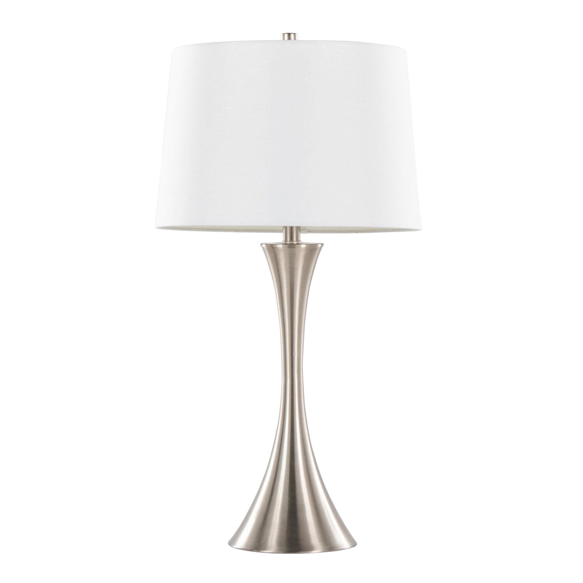 LumiSource Lenuxe Table Lamp (Set of 2), Brushed Nickel, large