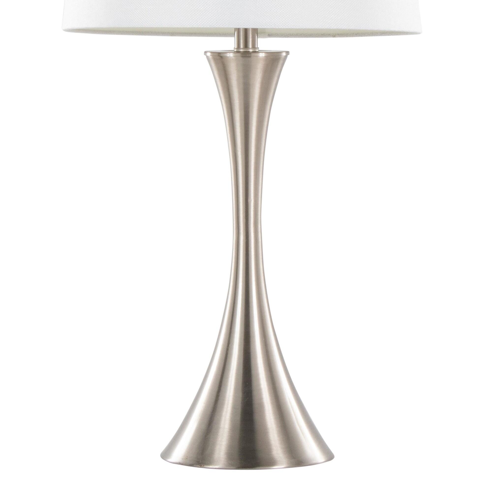 LumiSource Lenuxe Table Lamp (Set of 2), Brushed Nickel, large