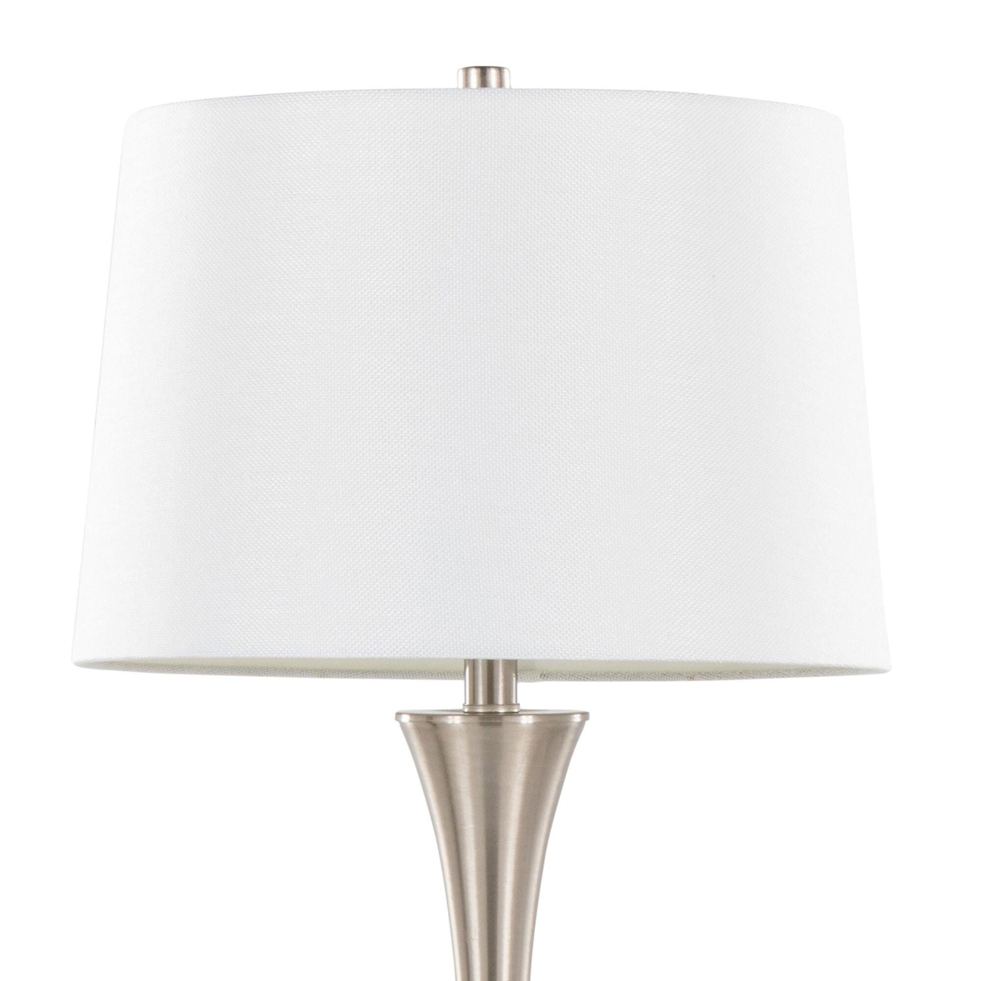 LumiSource Lenuxe Table Lamp (Set of 2), Brushed Nickel, large