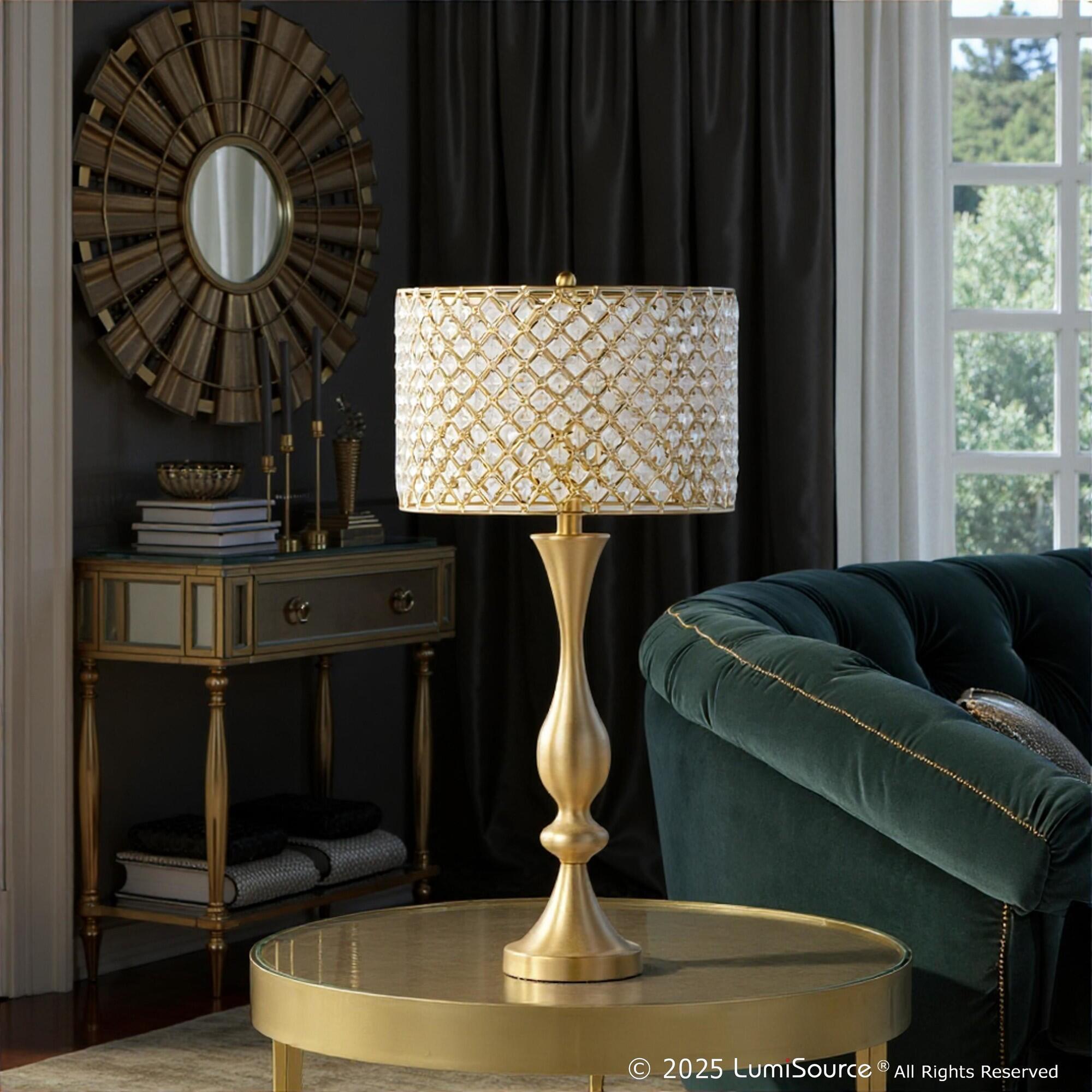LumiSource Topaz Table Lamp, Ivory/Black, large