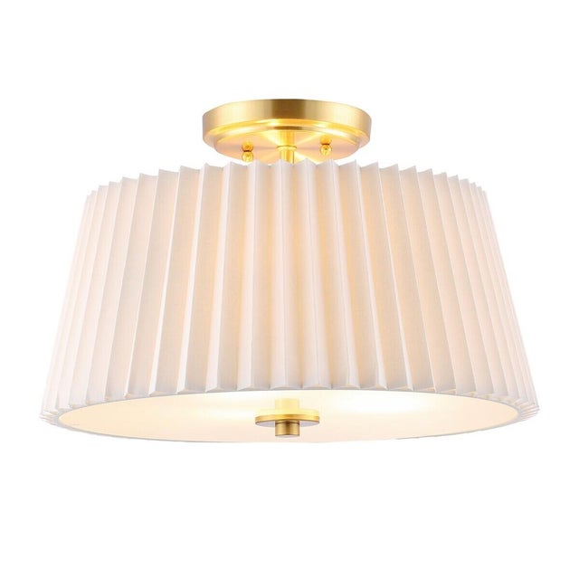 Safavieh Larlon Flush Mount Light, White/Gold