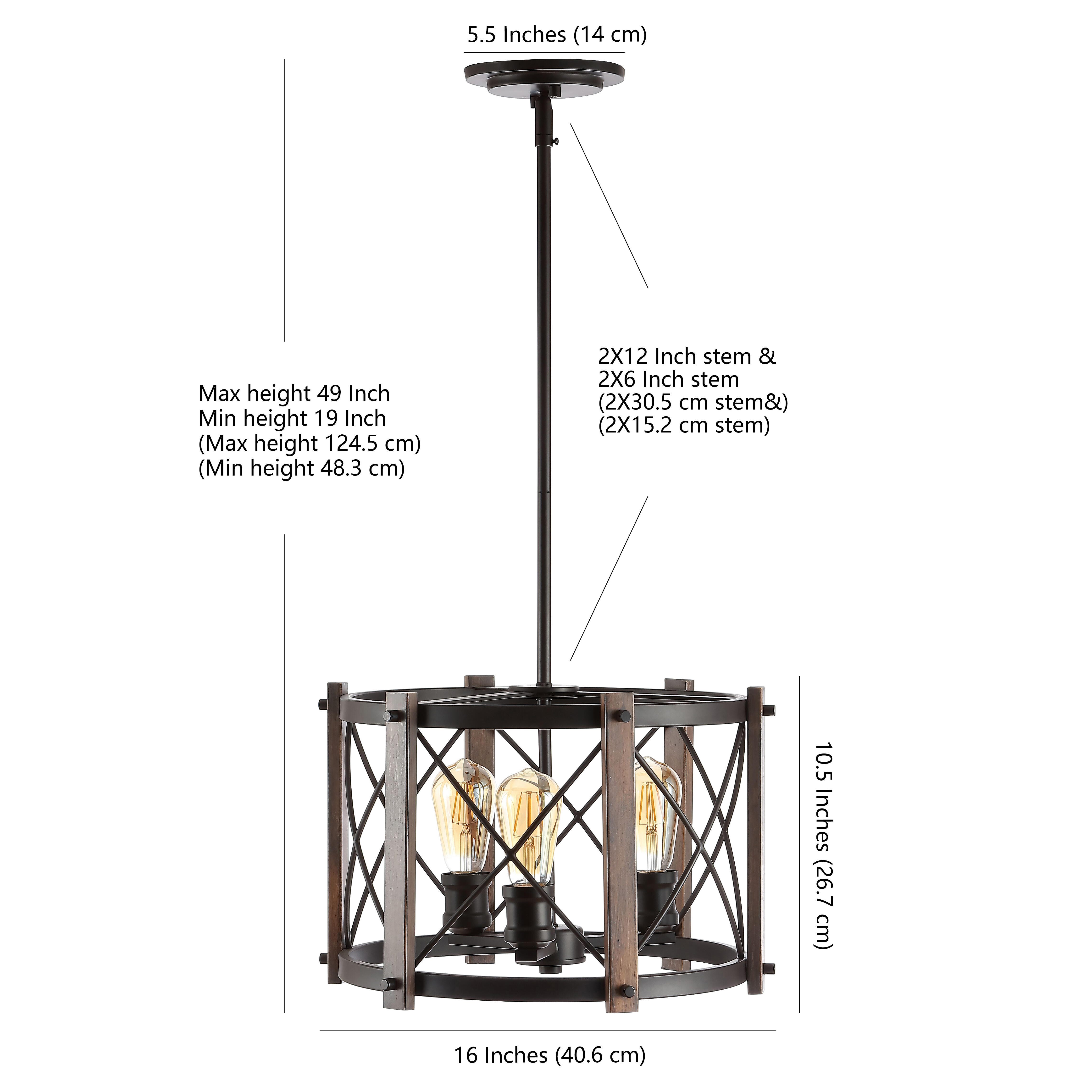 Jonathan Y 3-Light Adjustable LED Pendant, , large