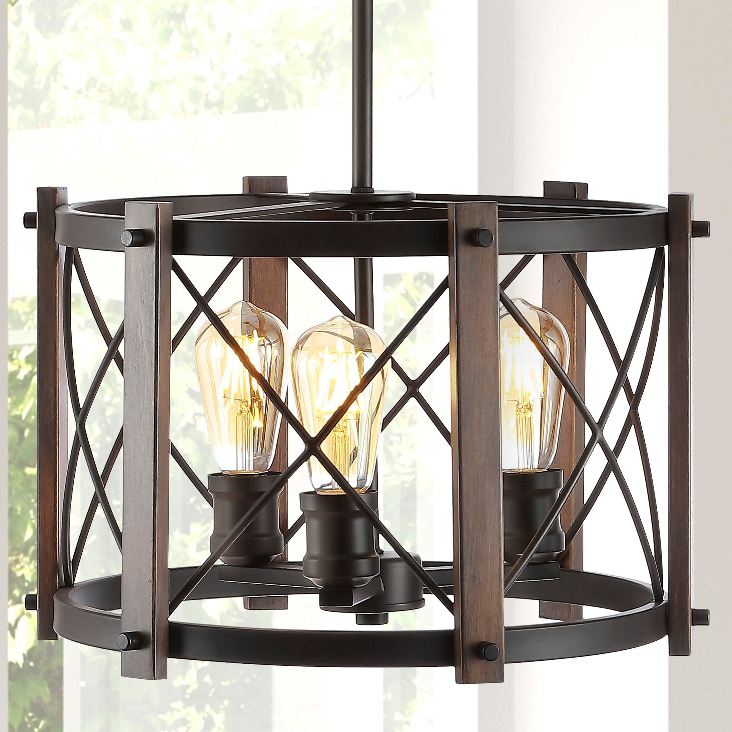 Jonathan Y 3-Light Adjustable LED Pendant, , large