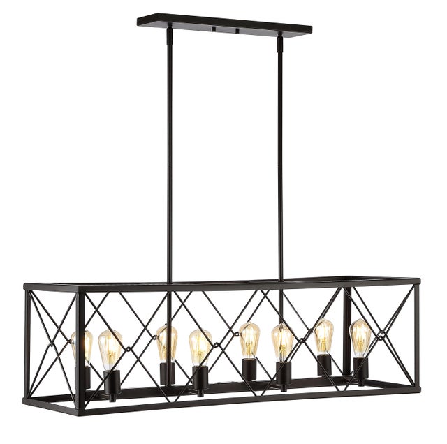Jonathan Y 8-Light Adjustable LED Pendant, Bronze