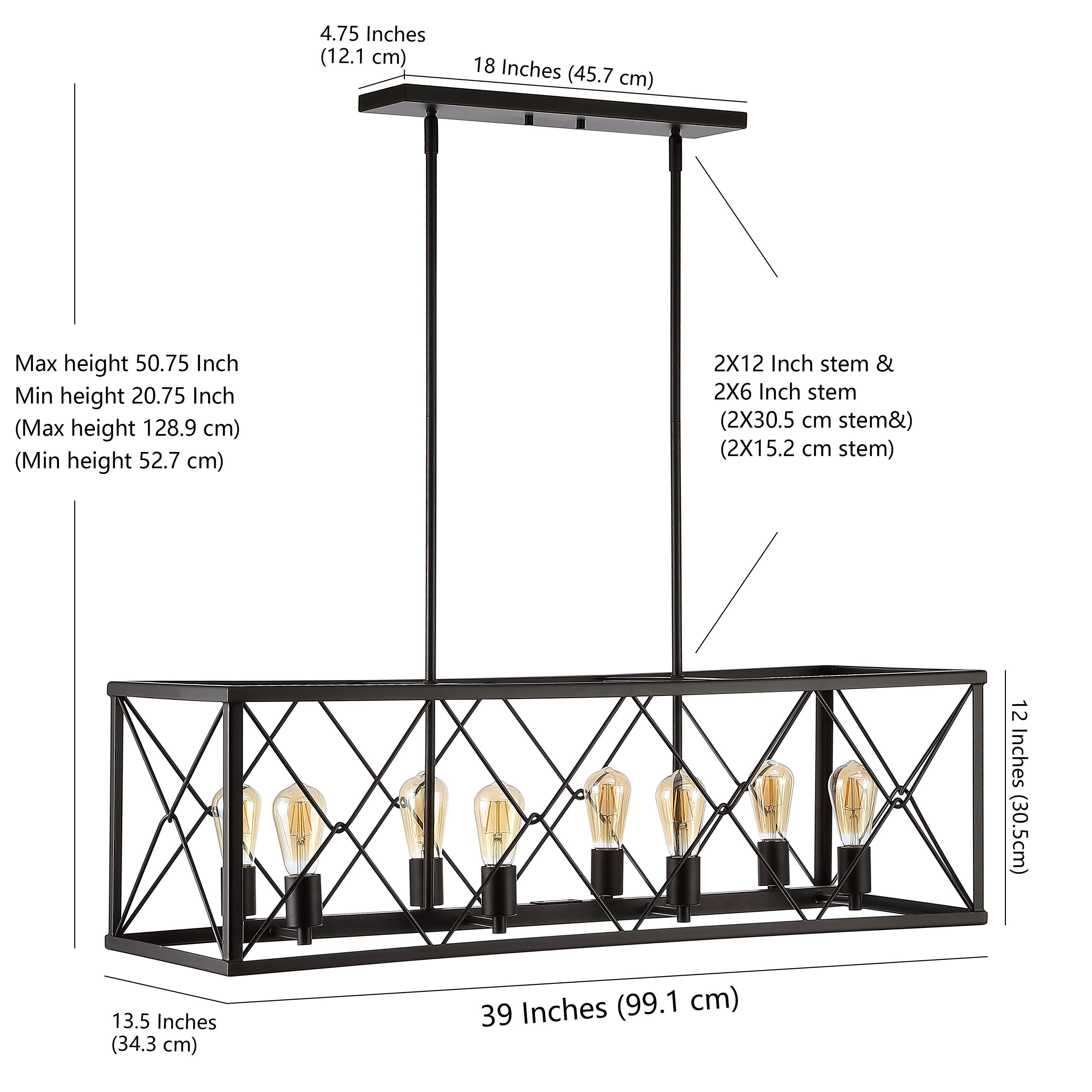 Jonathan Y 8-Light Adjustable LED Pendant, , large