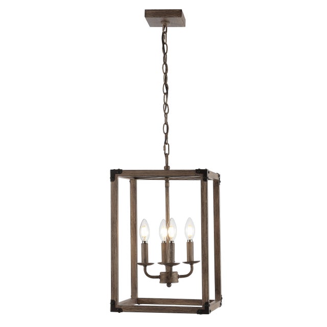 Jonathan Y 4-Light Adjustable LED Pendant, Brown