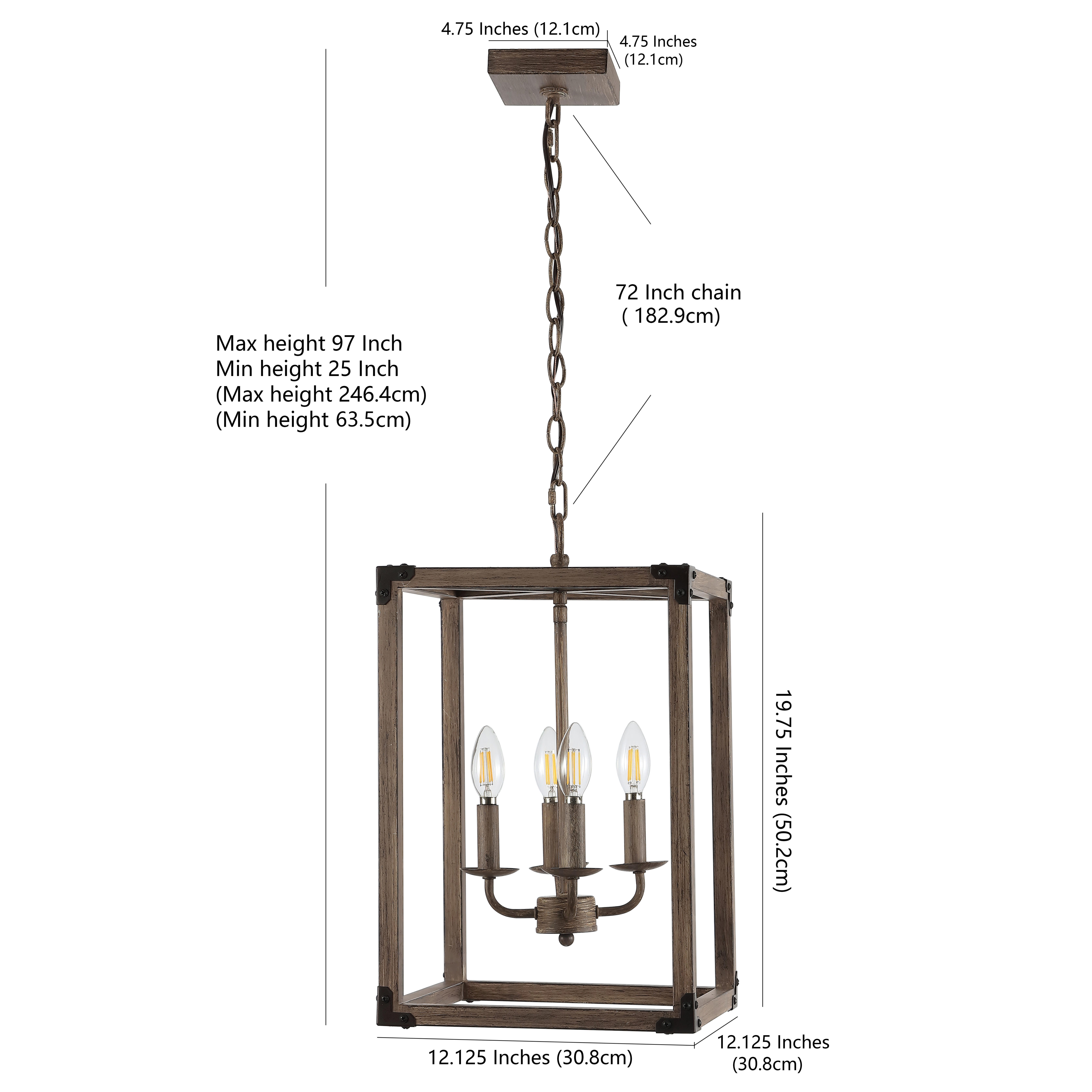 Jonathan Y 4-Light Adjustable LED Pendant, , large
